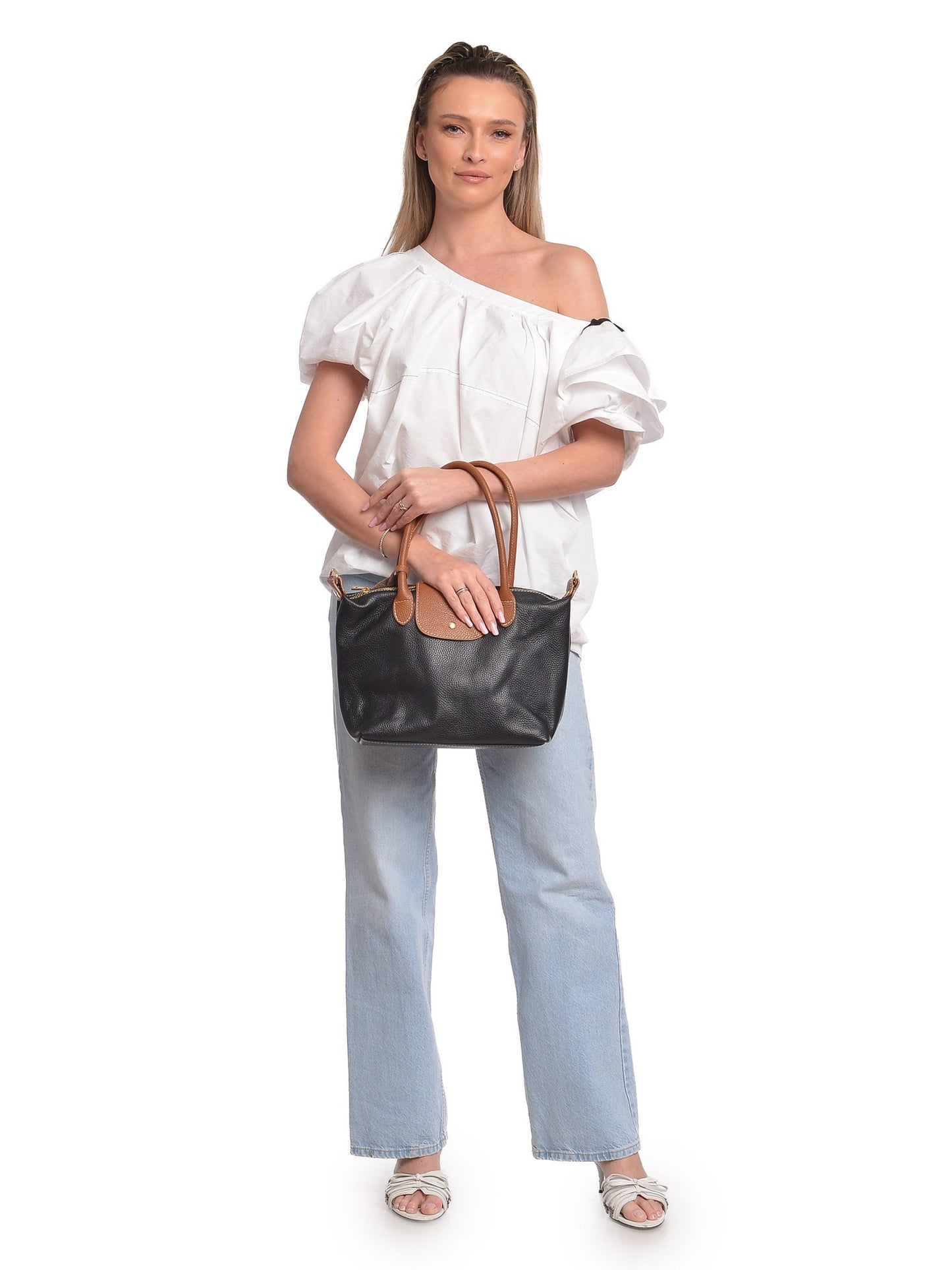 Anna Luchini Shoulder Bag AL 156 – Handtasche aus echtem Leder, Hergestellt in Italien
