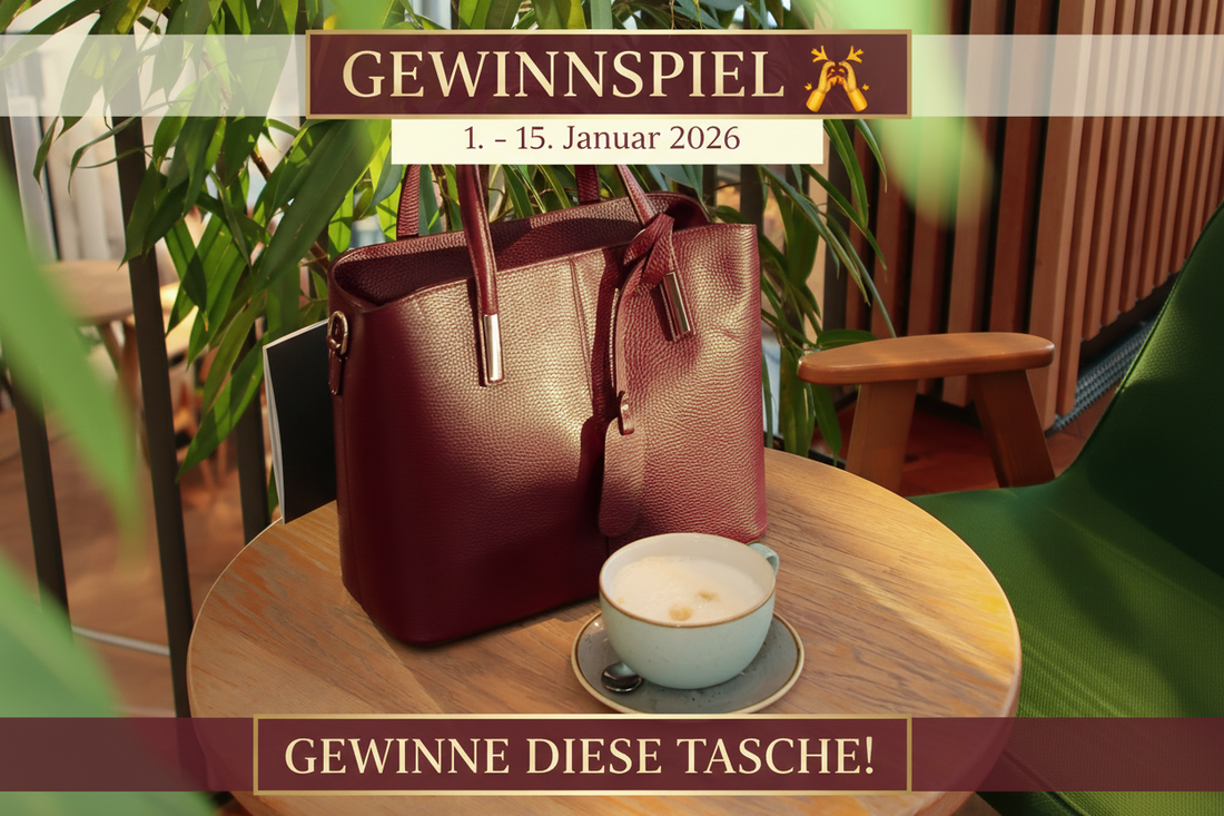 Gewinnspiel Januar 2026 - Premium Ledertasche Bordeaux aus Italien