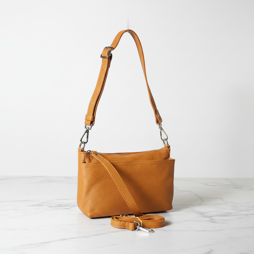 Schultertasche aus echtem Leder, hergestellt in Italien, Art. 112417