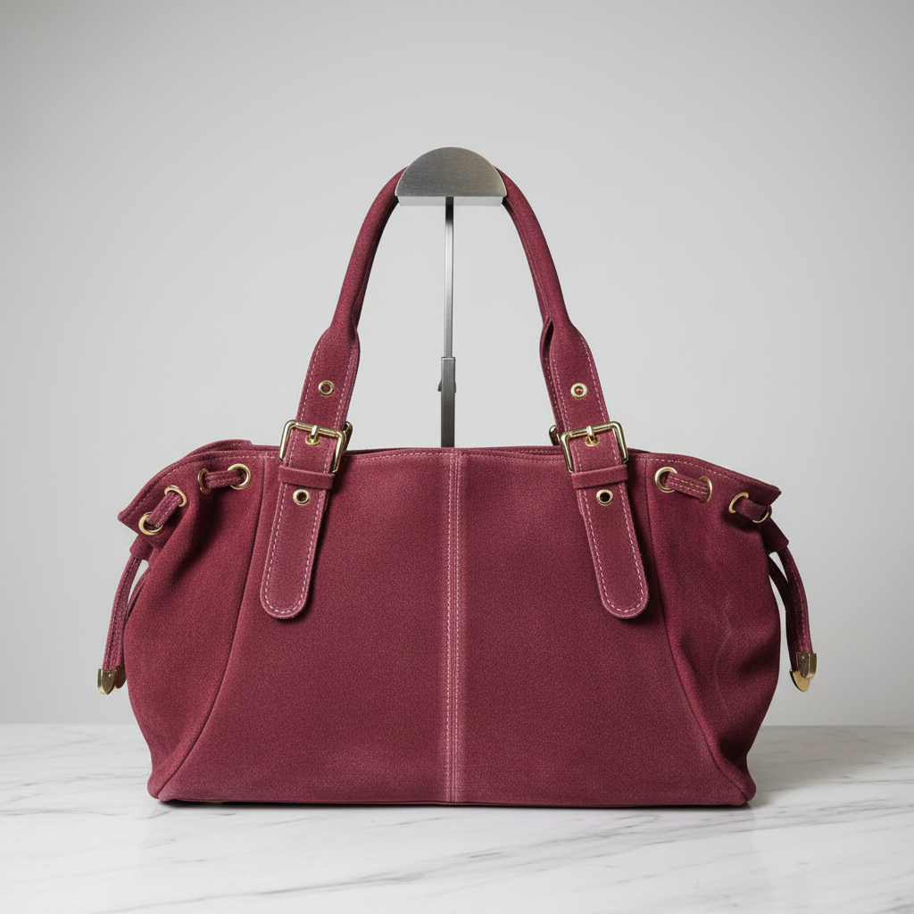 Borsa Yara aus echtem Wildleder Bordo, Hergestellt in Italien