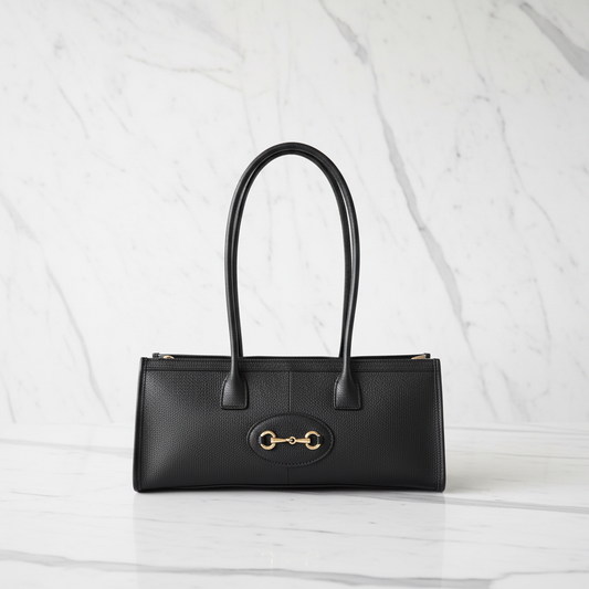 Borse Cucci aus echtem Dollaro-Leder Nero, Hergestellt in Italien