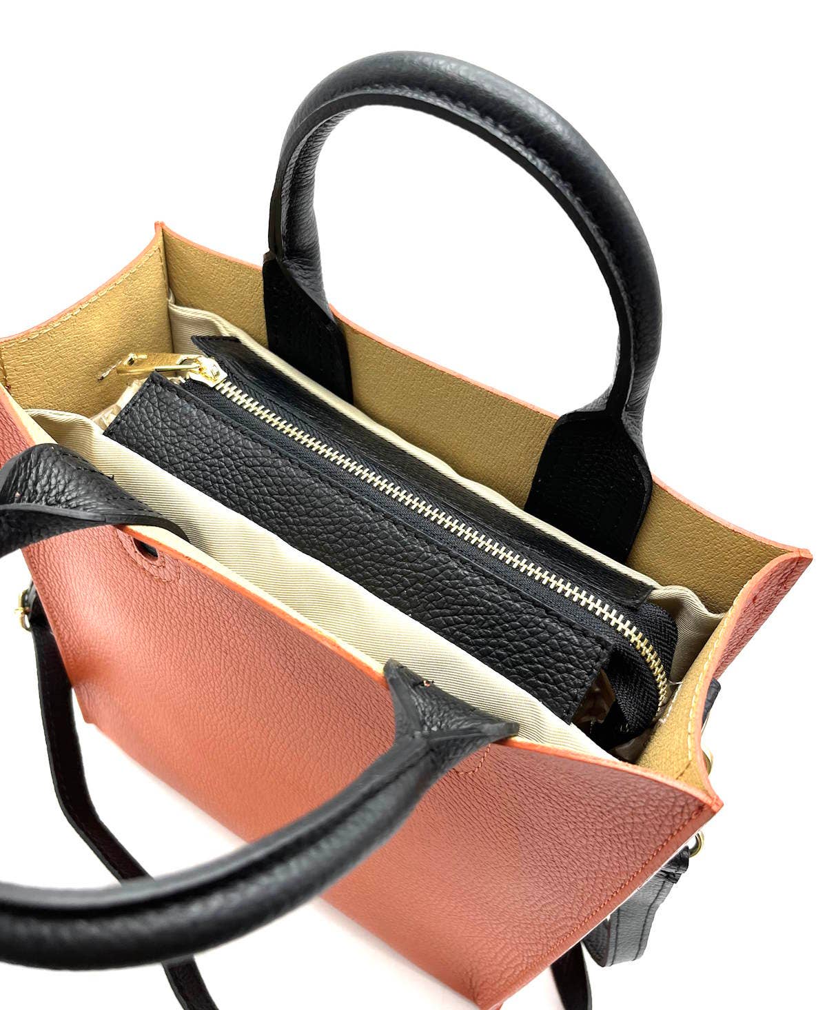 Ledertasche Damen mit Schulterriemen Made in Italy – Art. 112445 | Orange