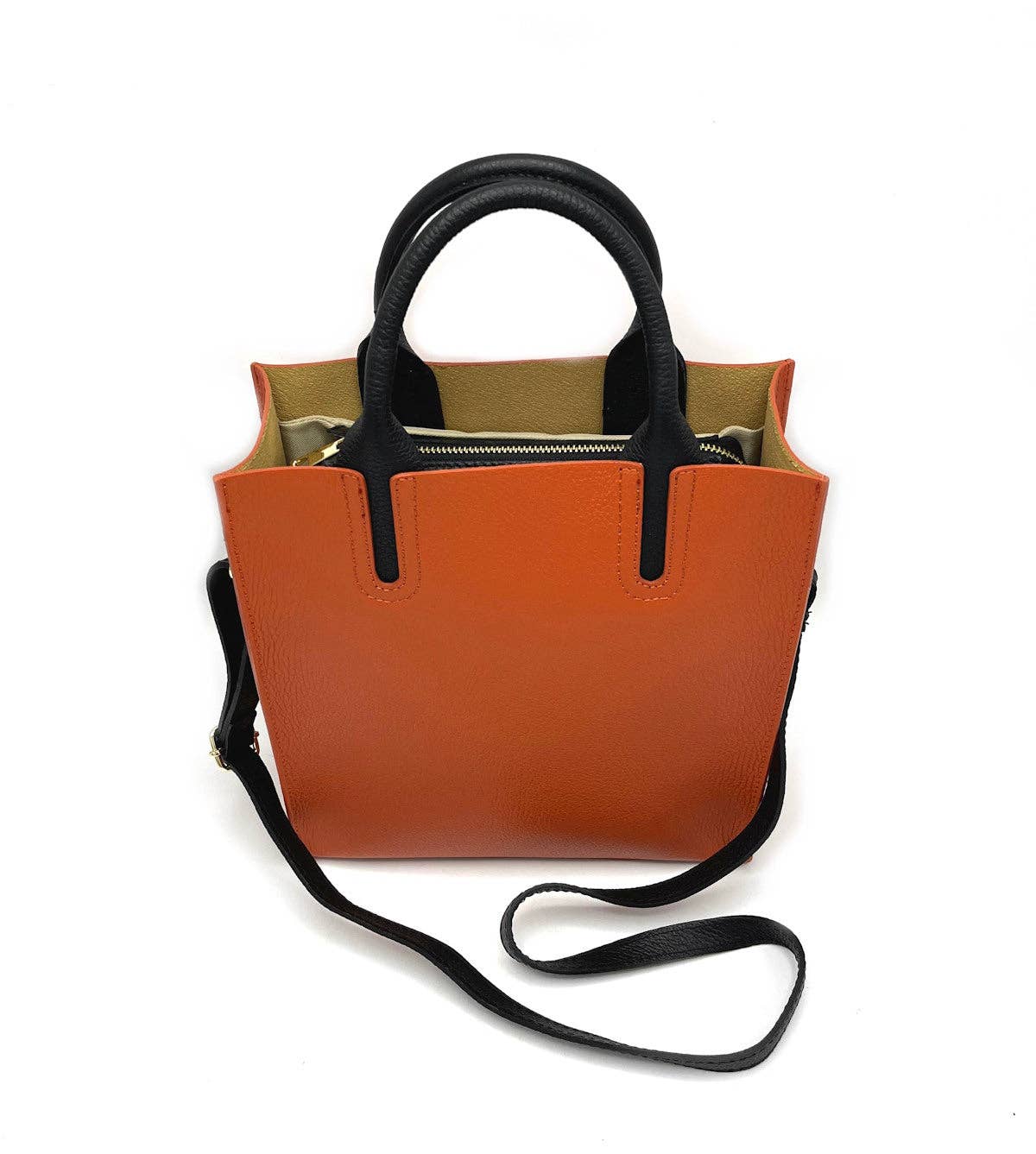 Ledertasche Damen mit Schulterriemen Made in Italy – Art. 112445 | Orange
