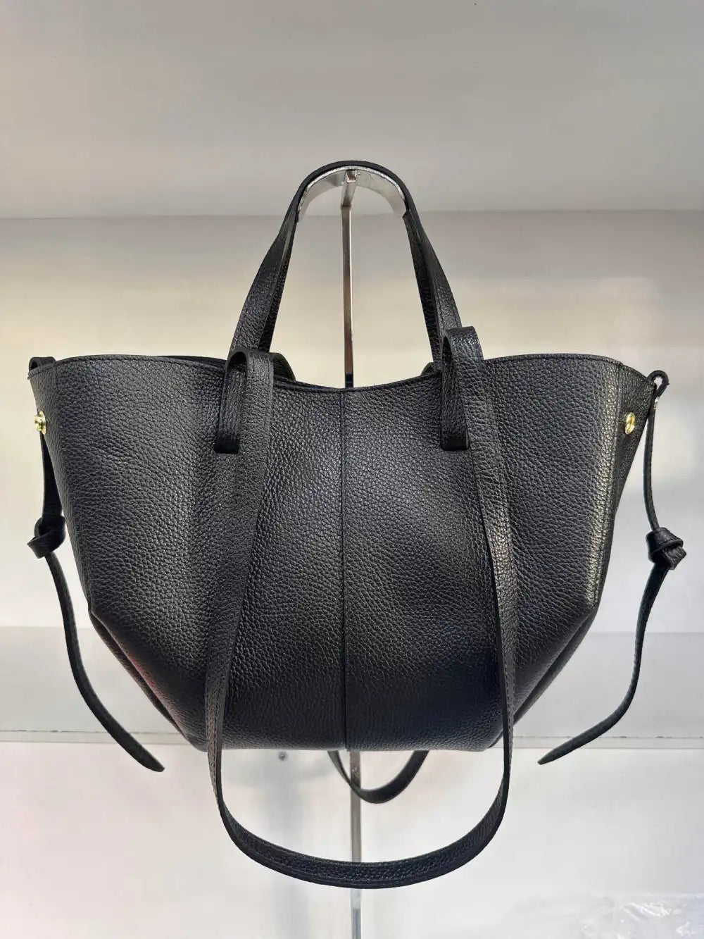 Borsa Bella Media aus echtem Leder, Hergestellt in Italien