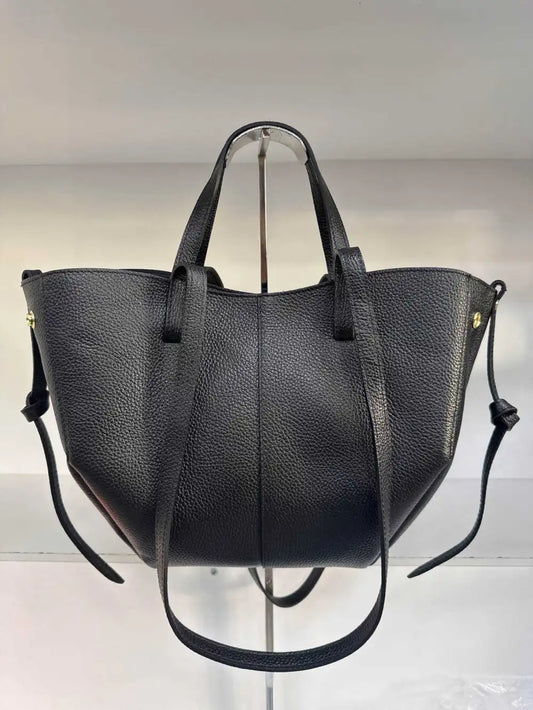 Borsa Bella Media aus echtem Leder, Hergestellt in Italien