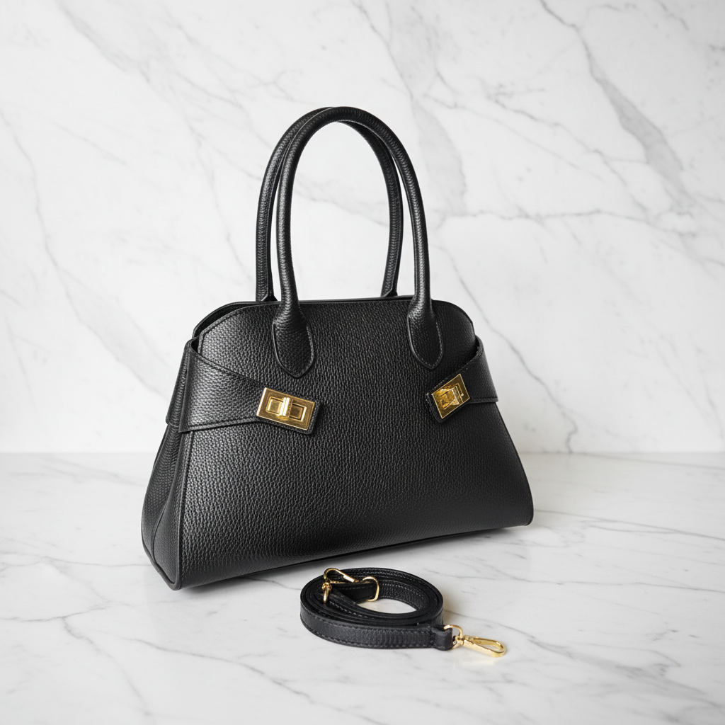 Borsa Serena aus echtem Dollaro-Leder, Hergestellt in Italien