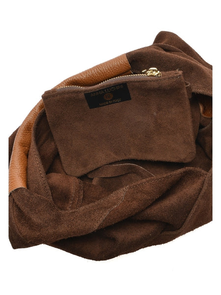 Hobo Bag aus echtem Wildleder – Marrone – Hergestellt in Italien