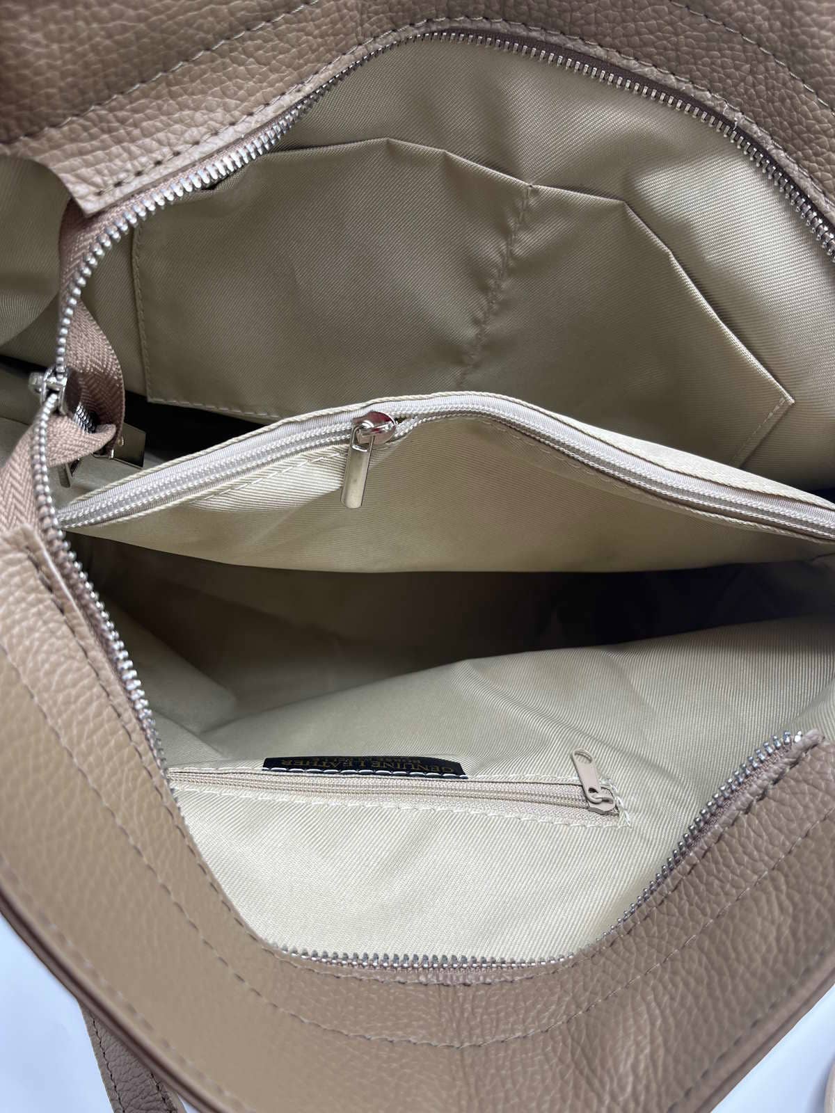 Große Lederschultertasche Made in Italy – Art. 112420 | Taupe