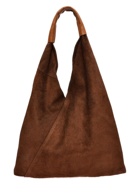 Hobo Bag aus echtem Wildleder – Marrone – Hergestellt in Italien