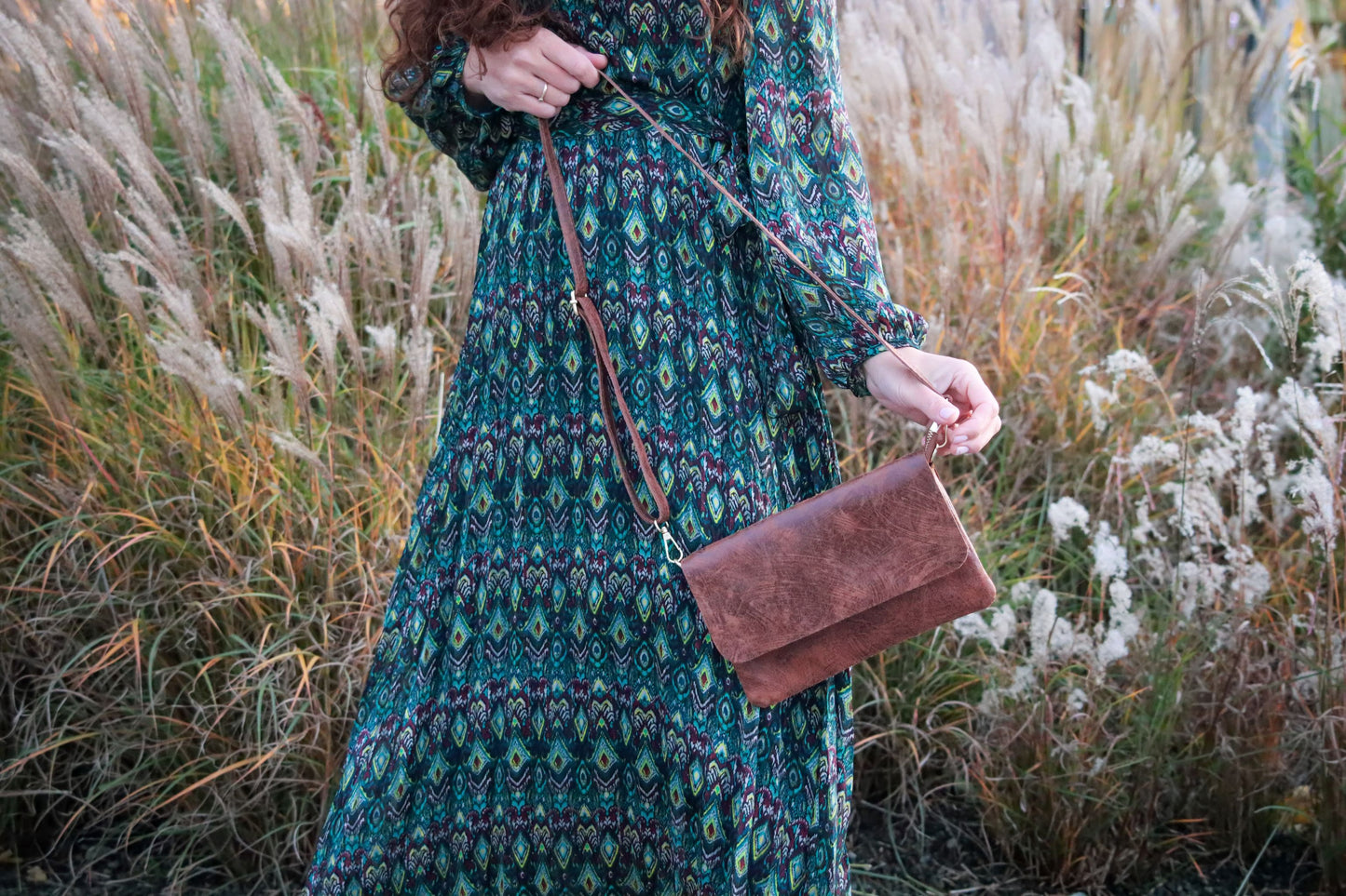 Borsette Linda aus echtem Wildleder, Hergestellt in Italien