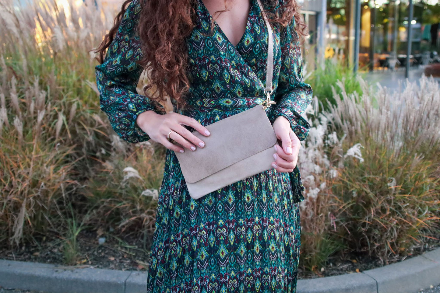 Borsette Linda aus echtem Wildleder, Hergestellt in Italien