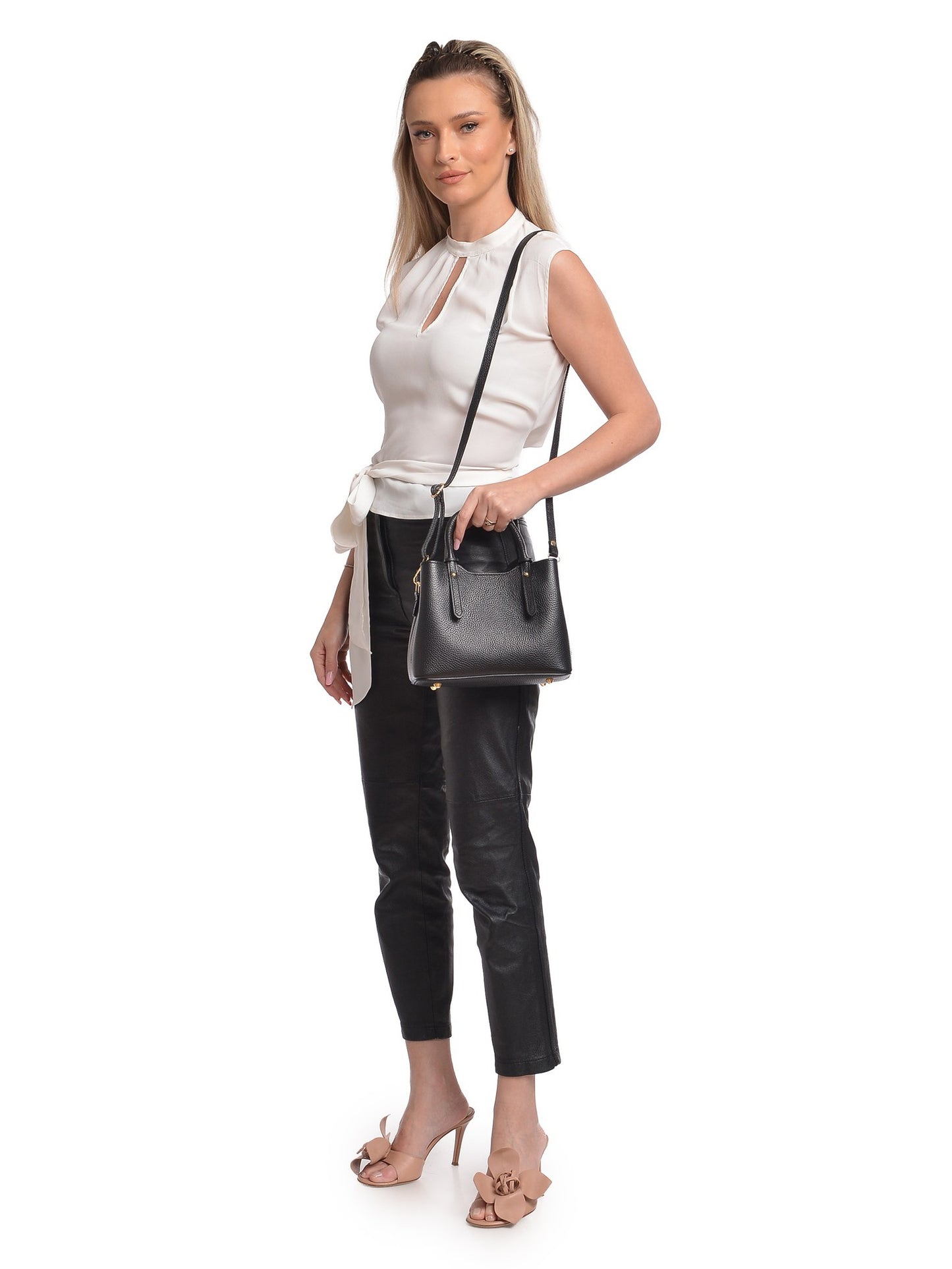 Anna Luchini Tote Bag AL 158 – Handtasche aus echtem Leder, Hergestellt in Italien
