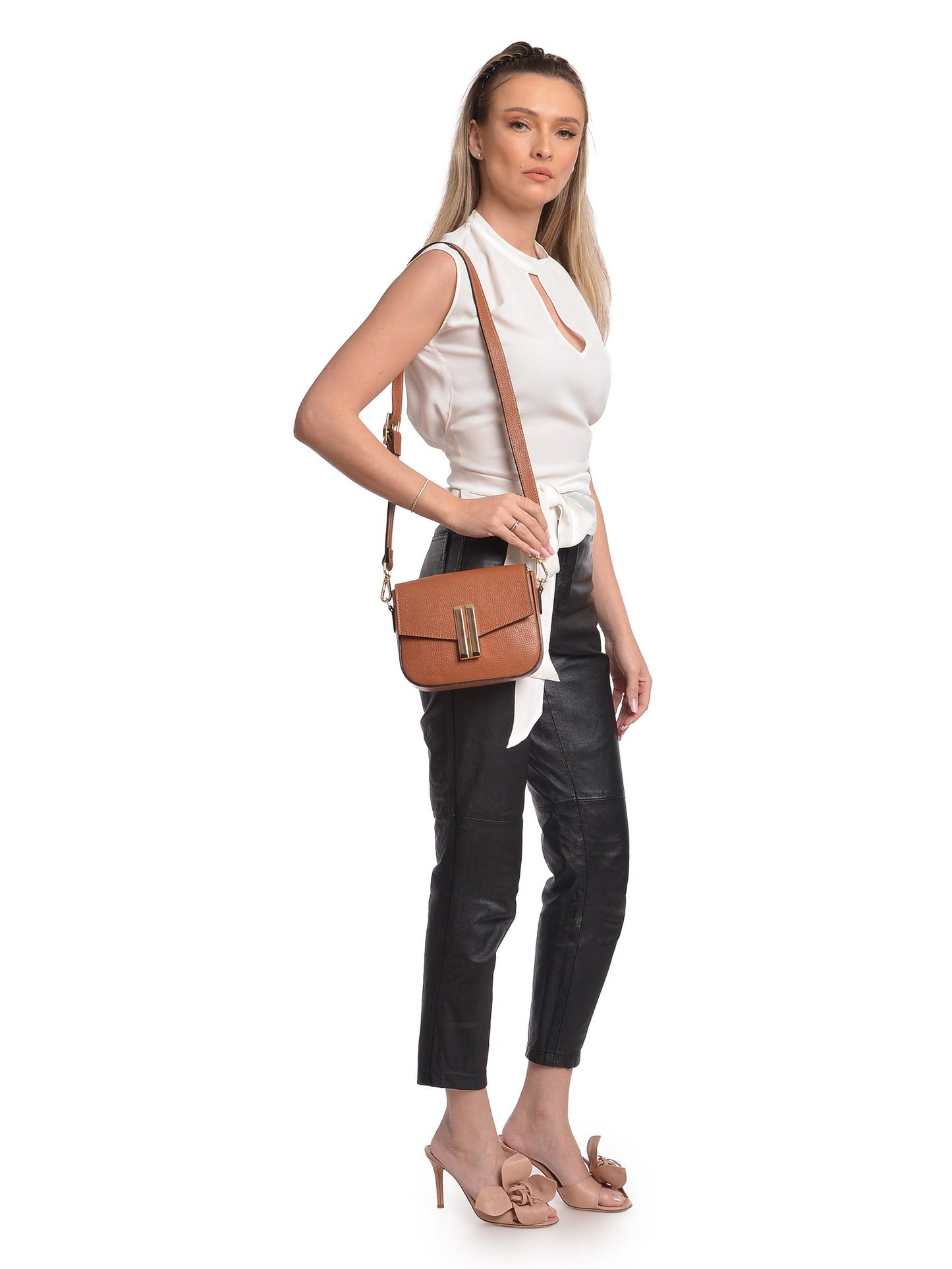 Anna Luchini Crossbody Bag AL 160 – Handtasche aus echtem Leder, Hergestellt in Italien