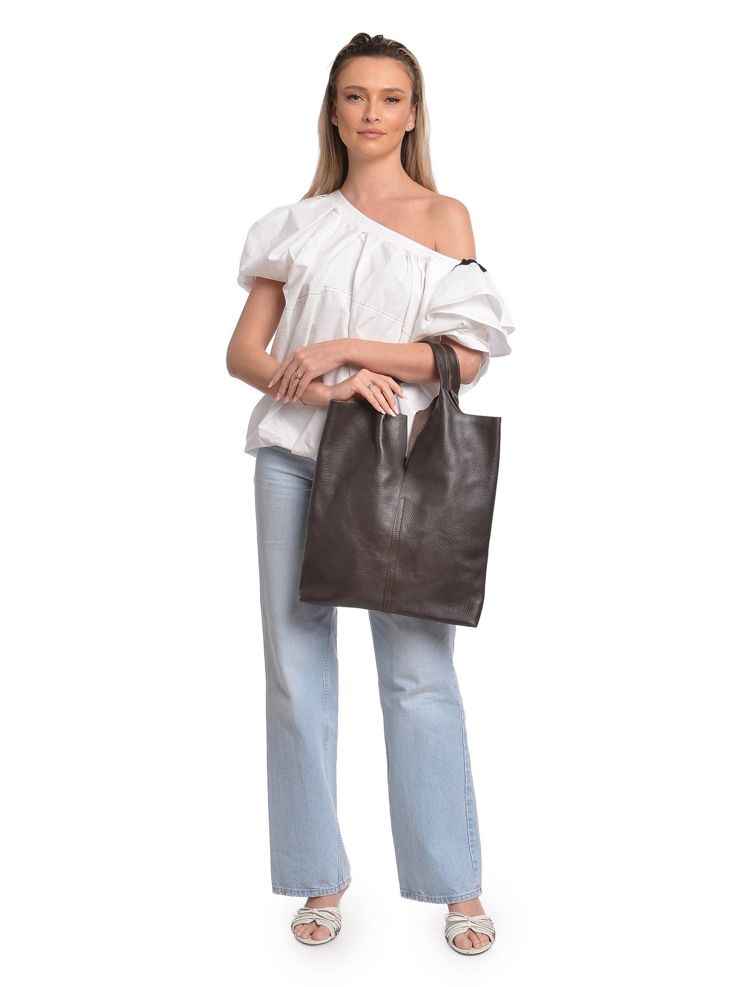 Anna Luchini Hobo Bag AL 161 – Handtasche aus echtem Leder, Hergestellt in Italien