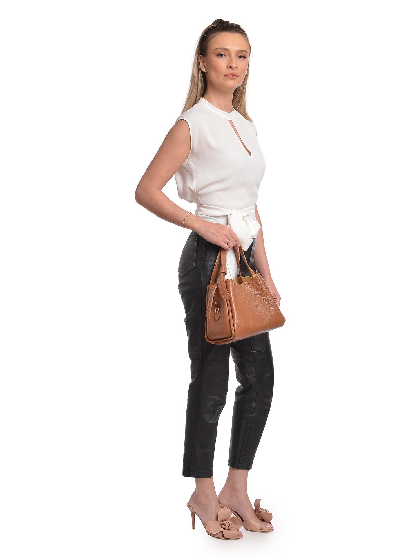 Anna Luchini Tote Bag AL 162T – Handtasche aus echtem Leder, Hergestellt in Italien