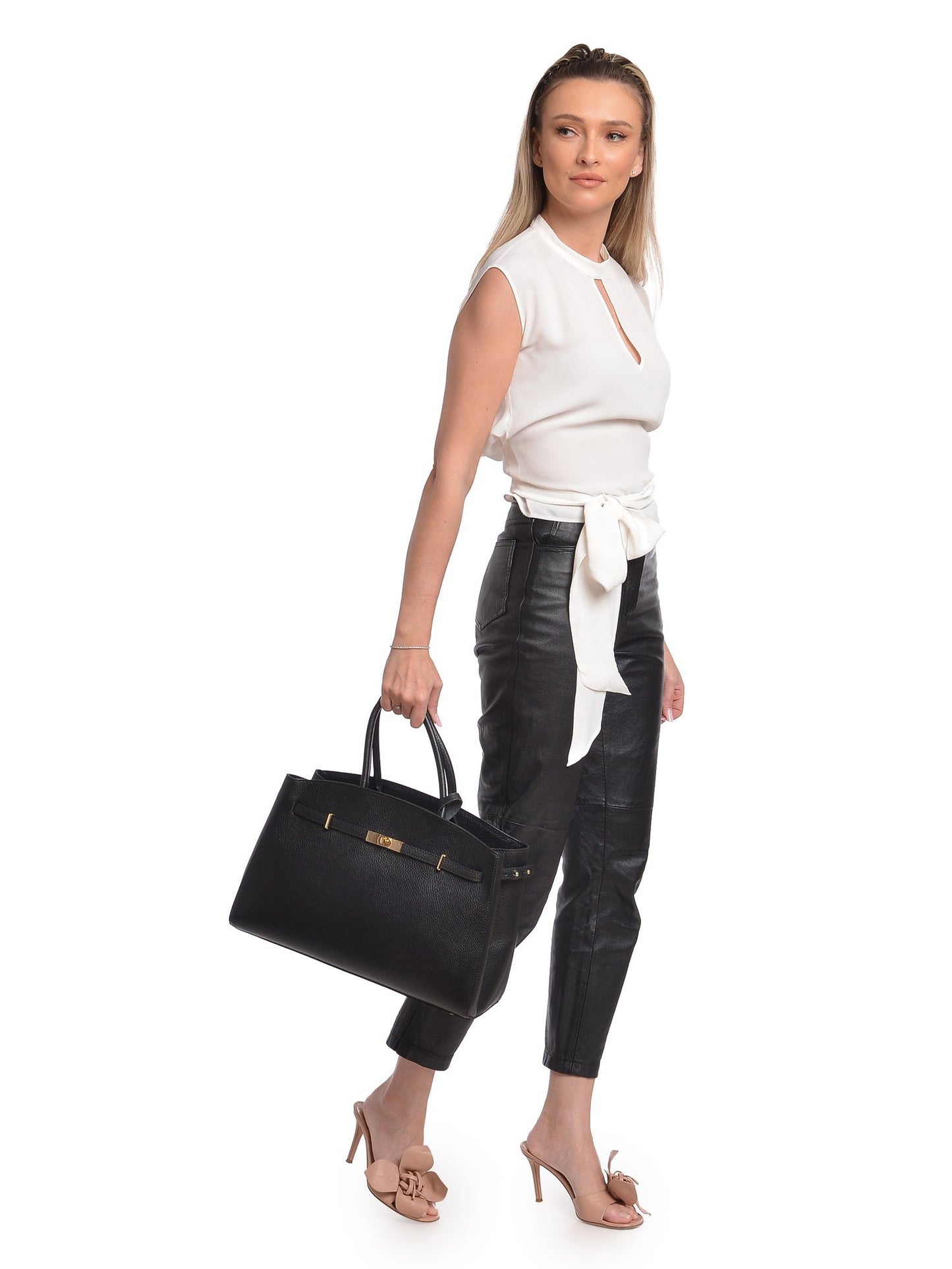 Anna Luchini Tote Bag AL 164T – Handtasche aus echtem Leder, Hergestellt in Italien