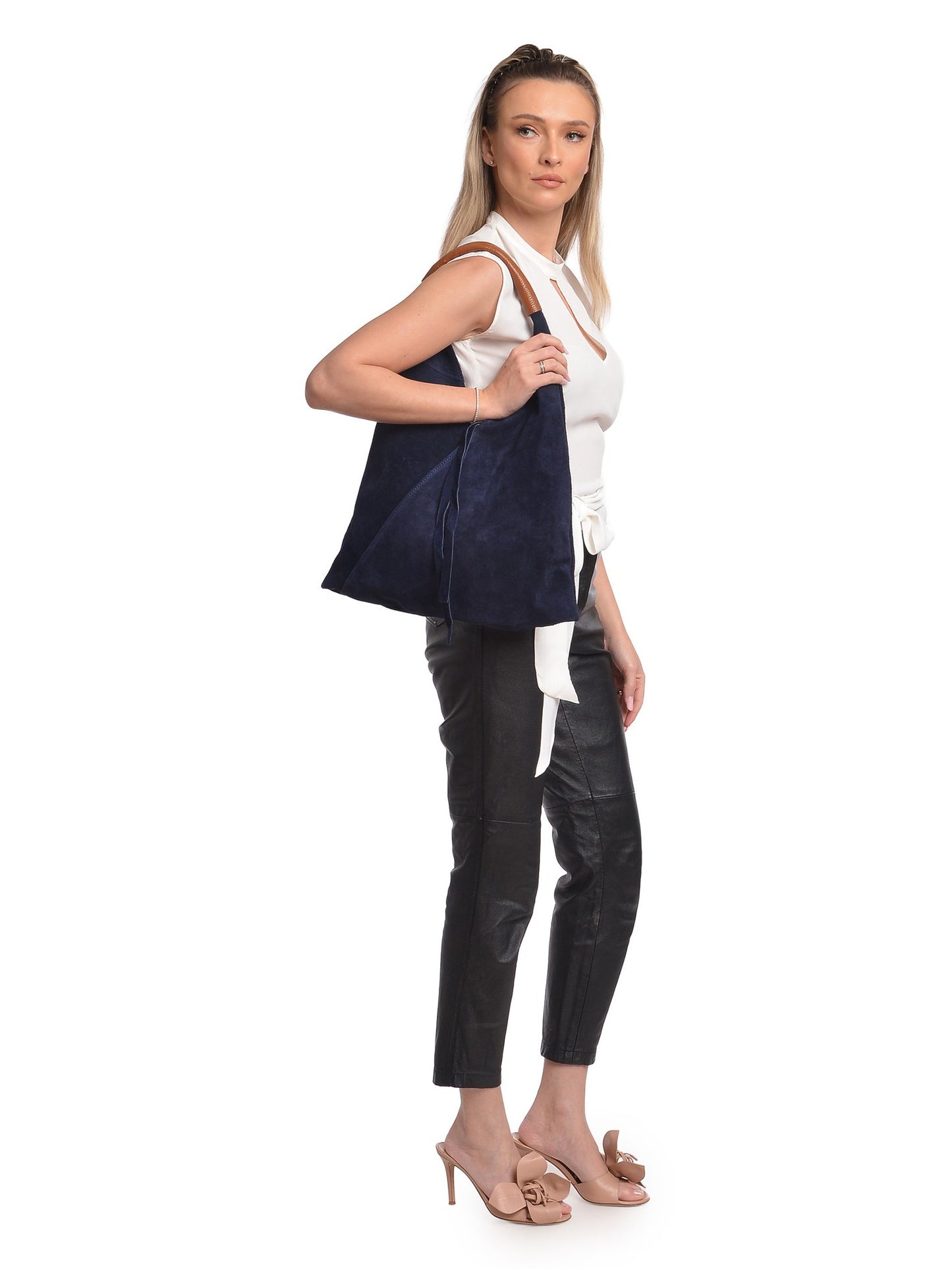 Anna Luchini Hobo Bag AL 8166 – Wildledertasche aus Italien
