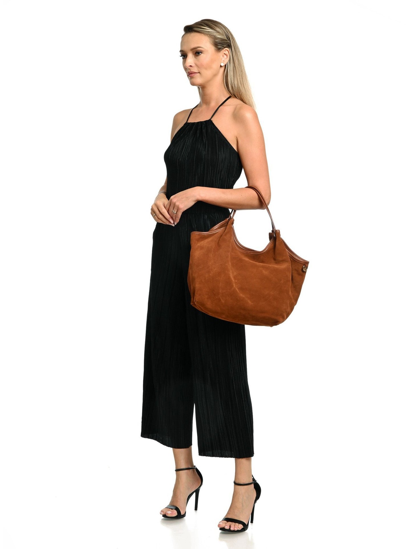 Anna Luchini Hobo Bag AL TSBV 26 – Wildledertasche aus Italien