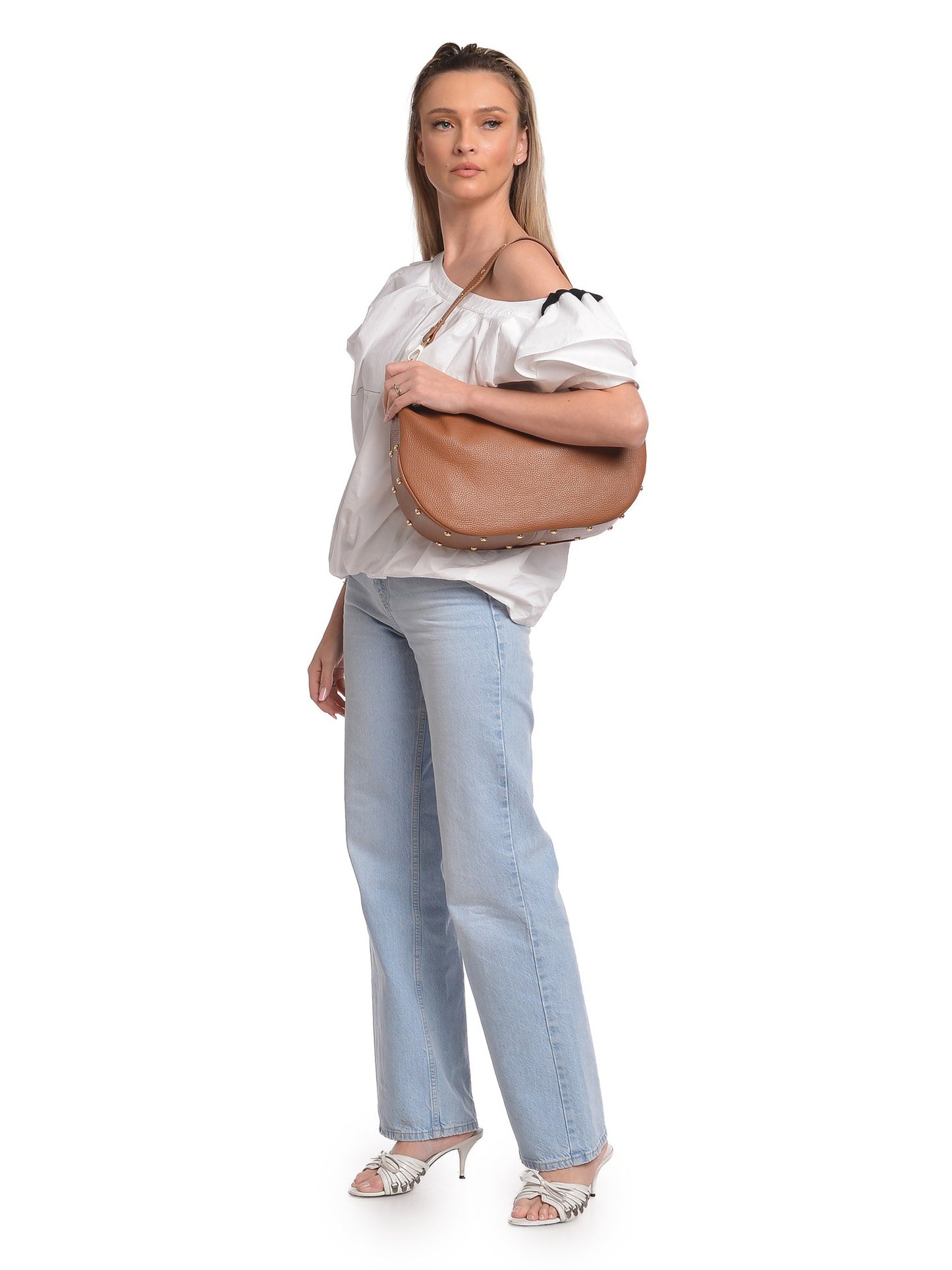 Isabella Rhea Shoulder Bag IR 172 – Handtasche aus echtem Leder, Hergestellt in Italien