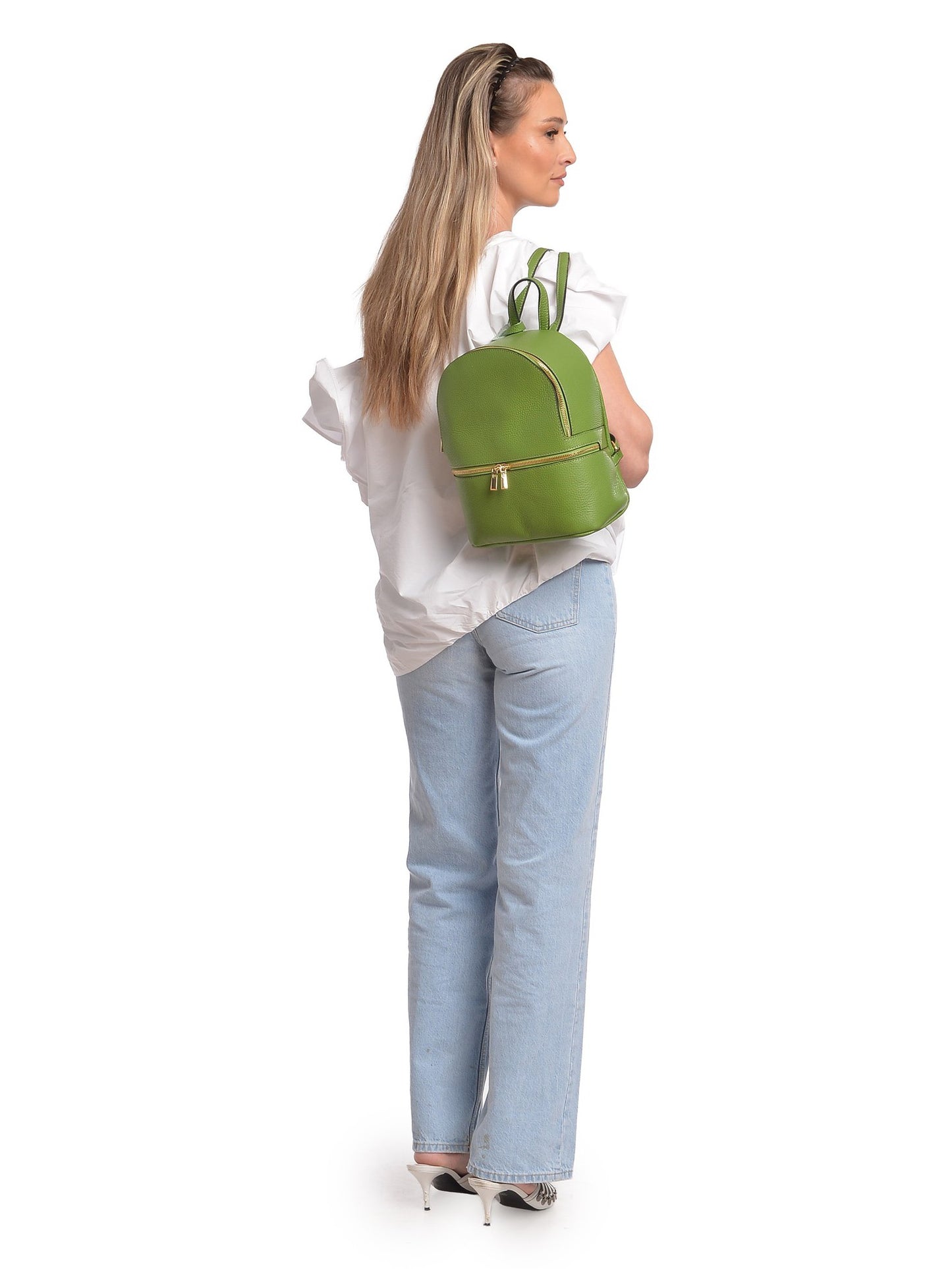 Isabella Rhea Backpack IR 189 – Rucksack aus echtem Leder, Hergestellt in Italien
