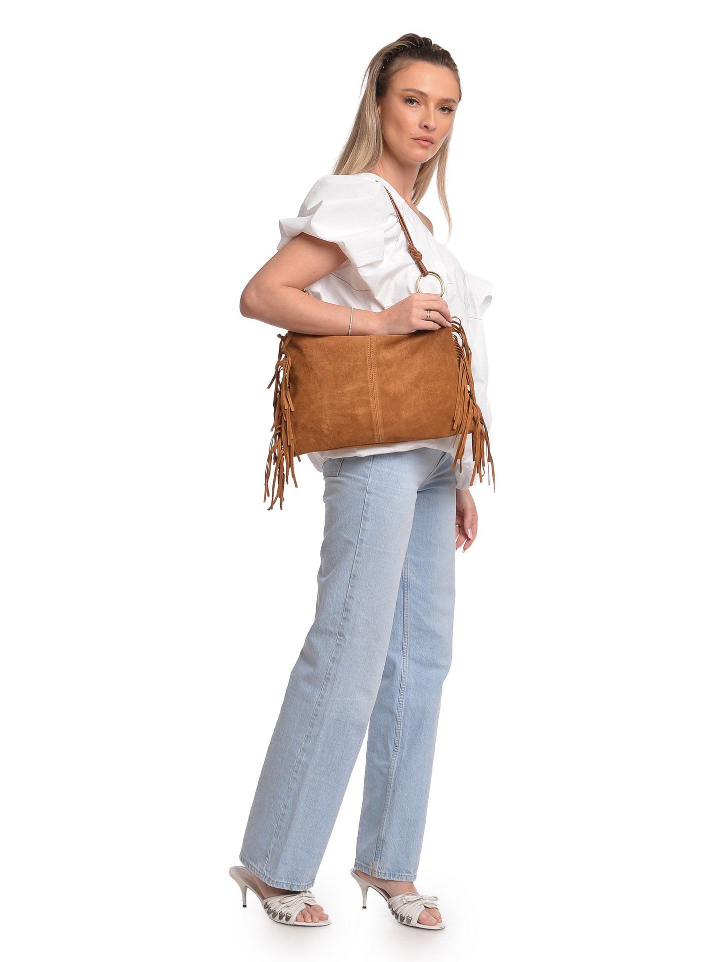 Isabella Rhea Shoulder Bag IR 8182T – Wildledertasche aus Italien