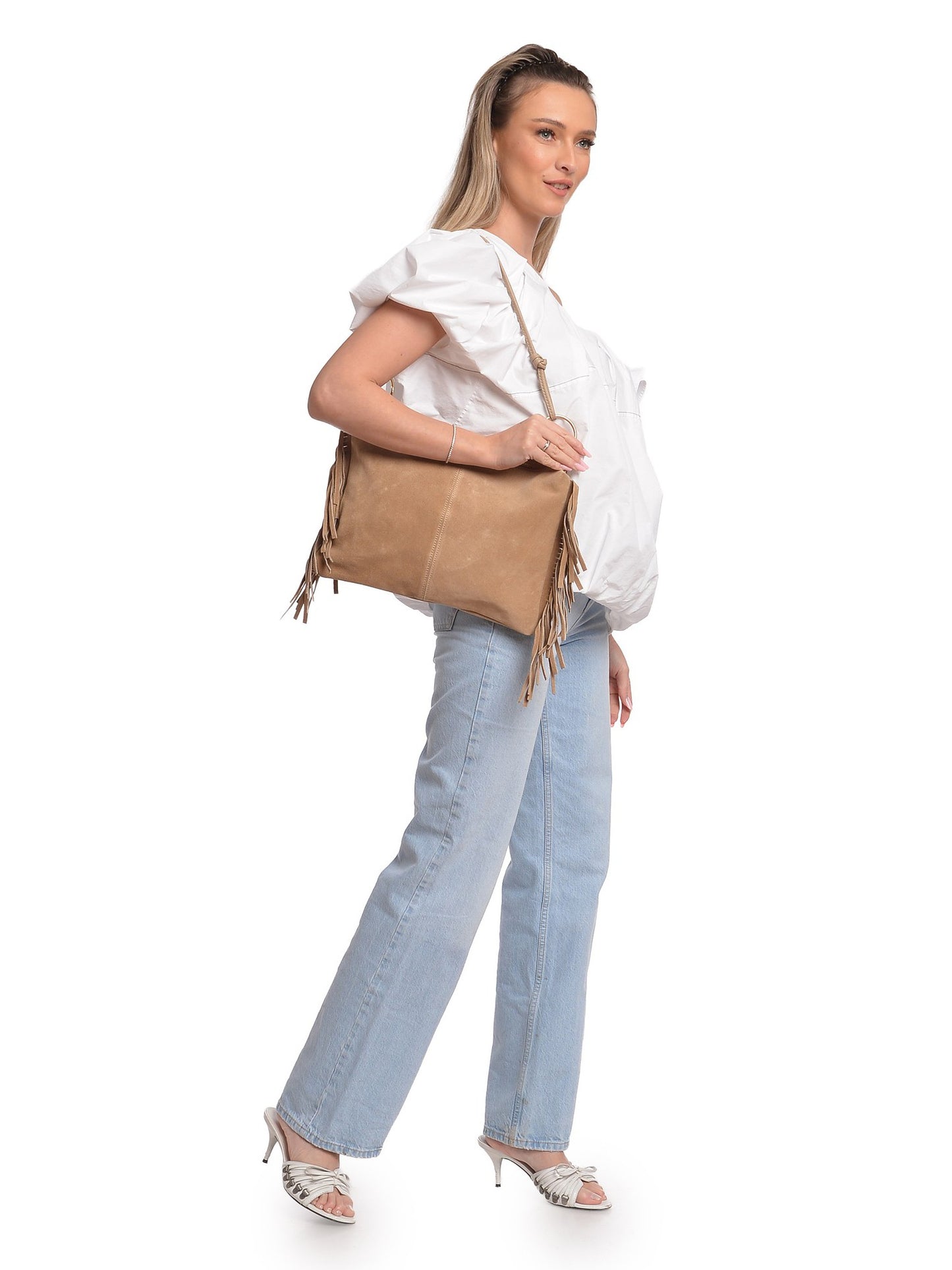 Isabella Rhea Shoulder Bag IR 8182T – Wildledertasche aus Italien