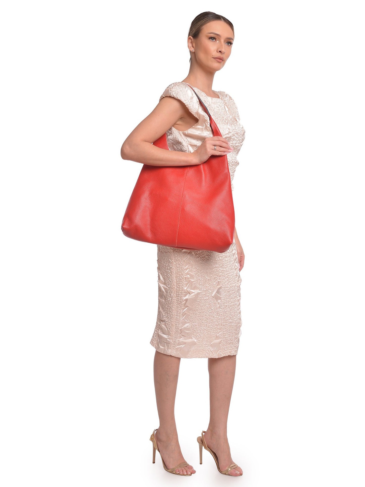 Luisa Vannini Hobo Bag LV 198 – Handtasche aus echtem Leder, Hergestellt in Italien