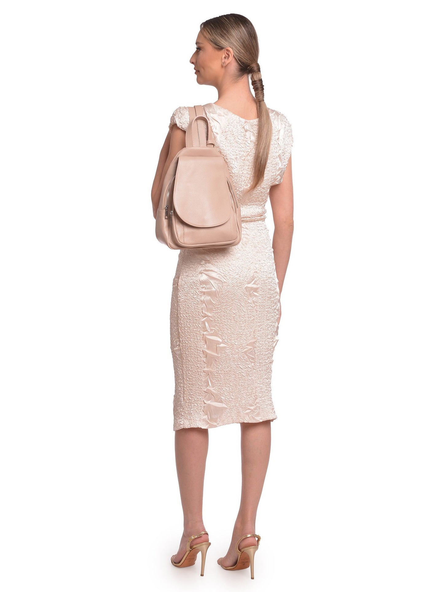 Roberta M Backpack RM 113 – Rucksack aus echtem Leder, Hergestellt in Italien