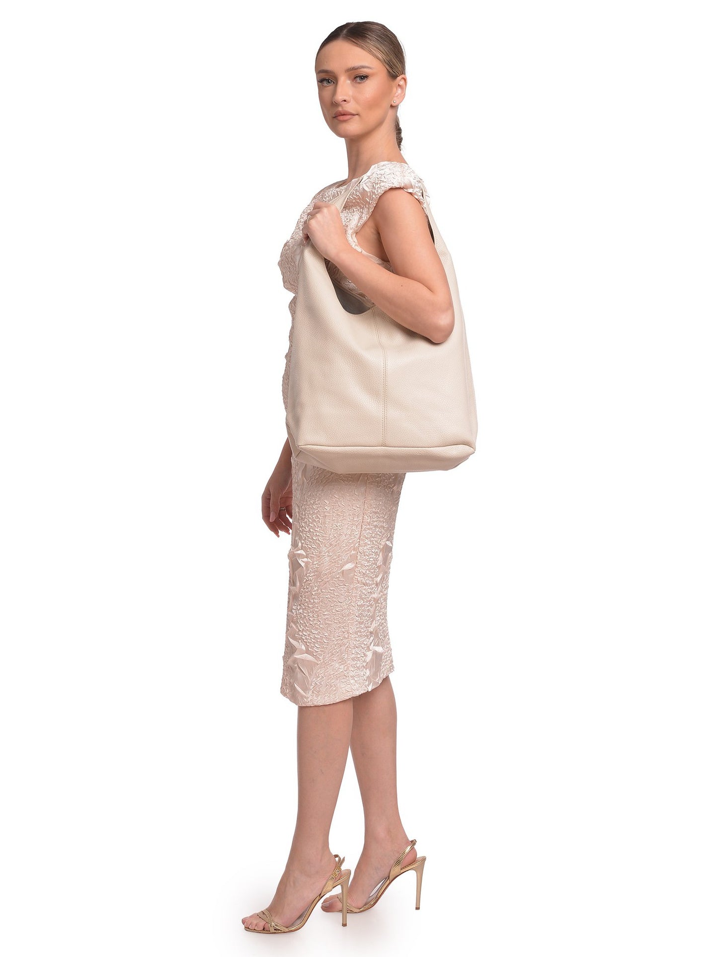 Roberta M Hobo Bag RM 155 – Handtasche aus echtem Leder, Hergestellt in Italien