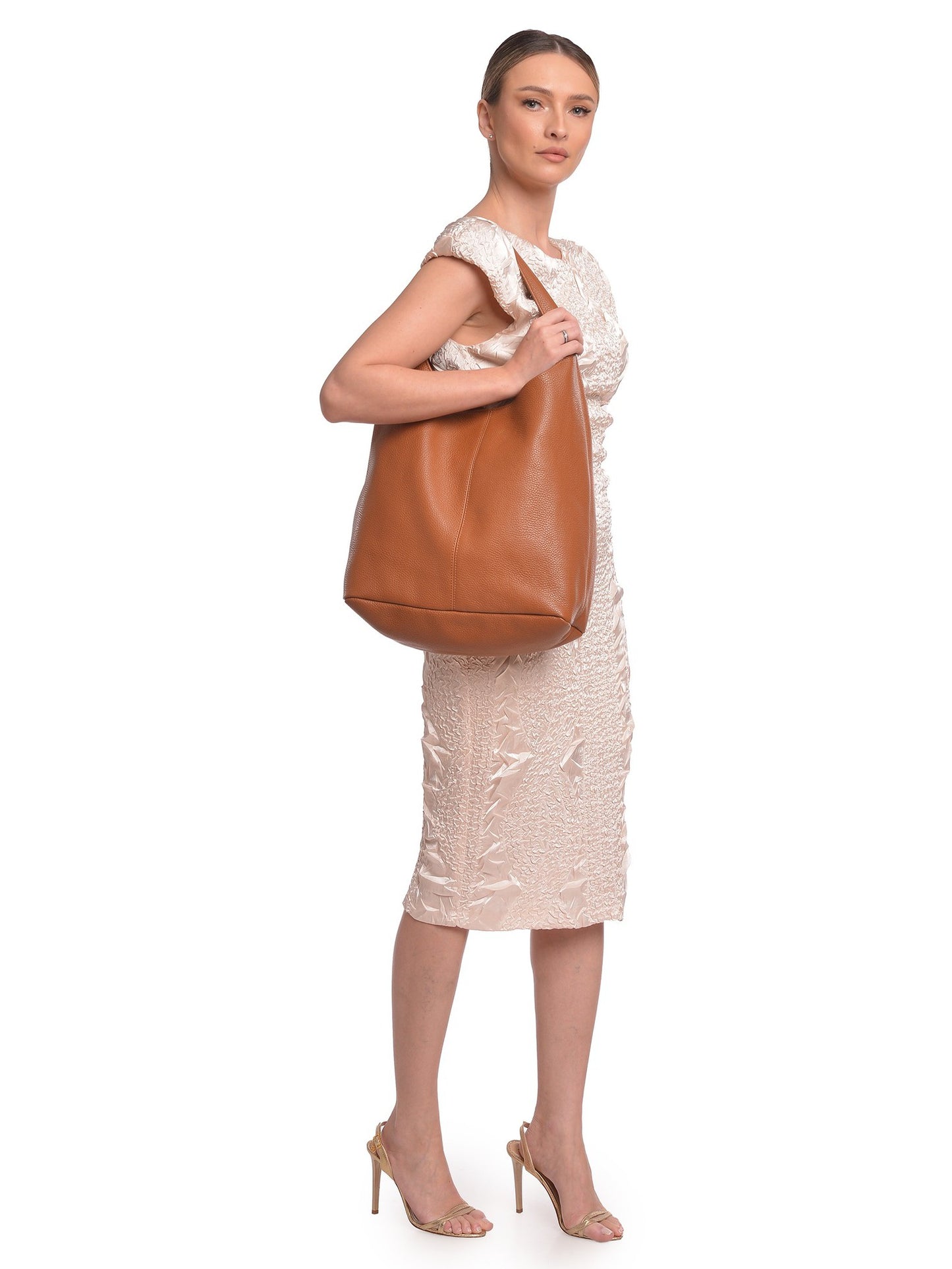 Roberta M Hobo Bag RM 155 – Handtasche aus echtem Leder, Hergestellt in Italien