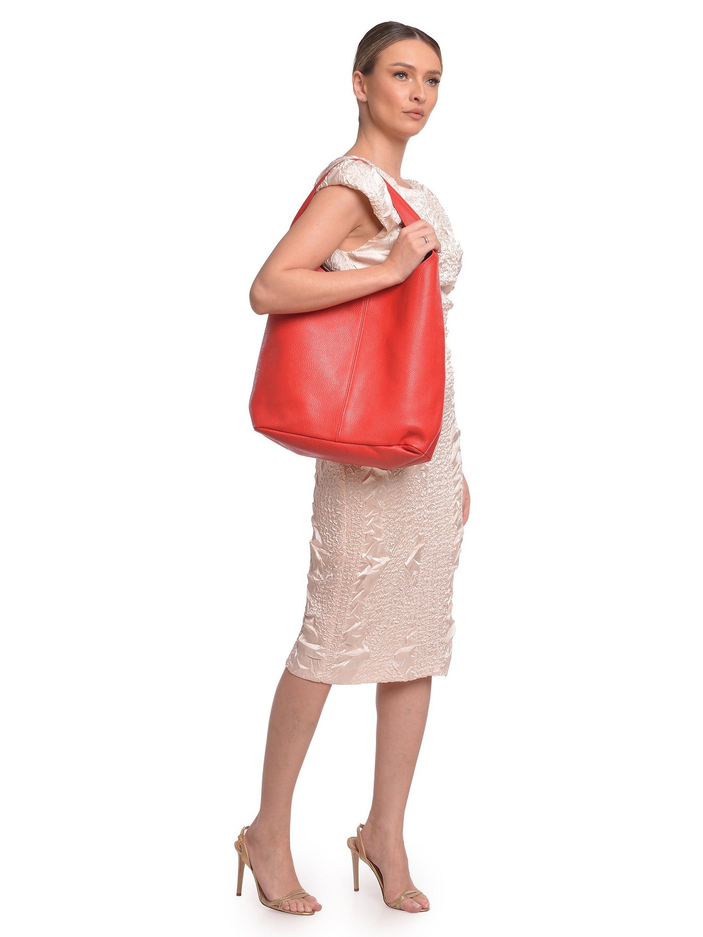 Roberta M Hobo Bag RM 155 – Handtasche aus echtem Leder, Hergestellt in Italien