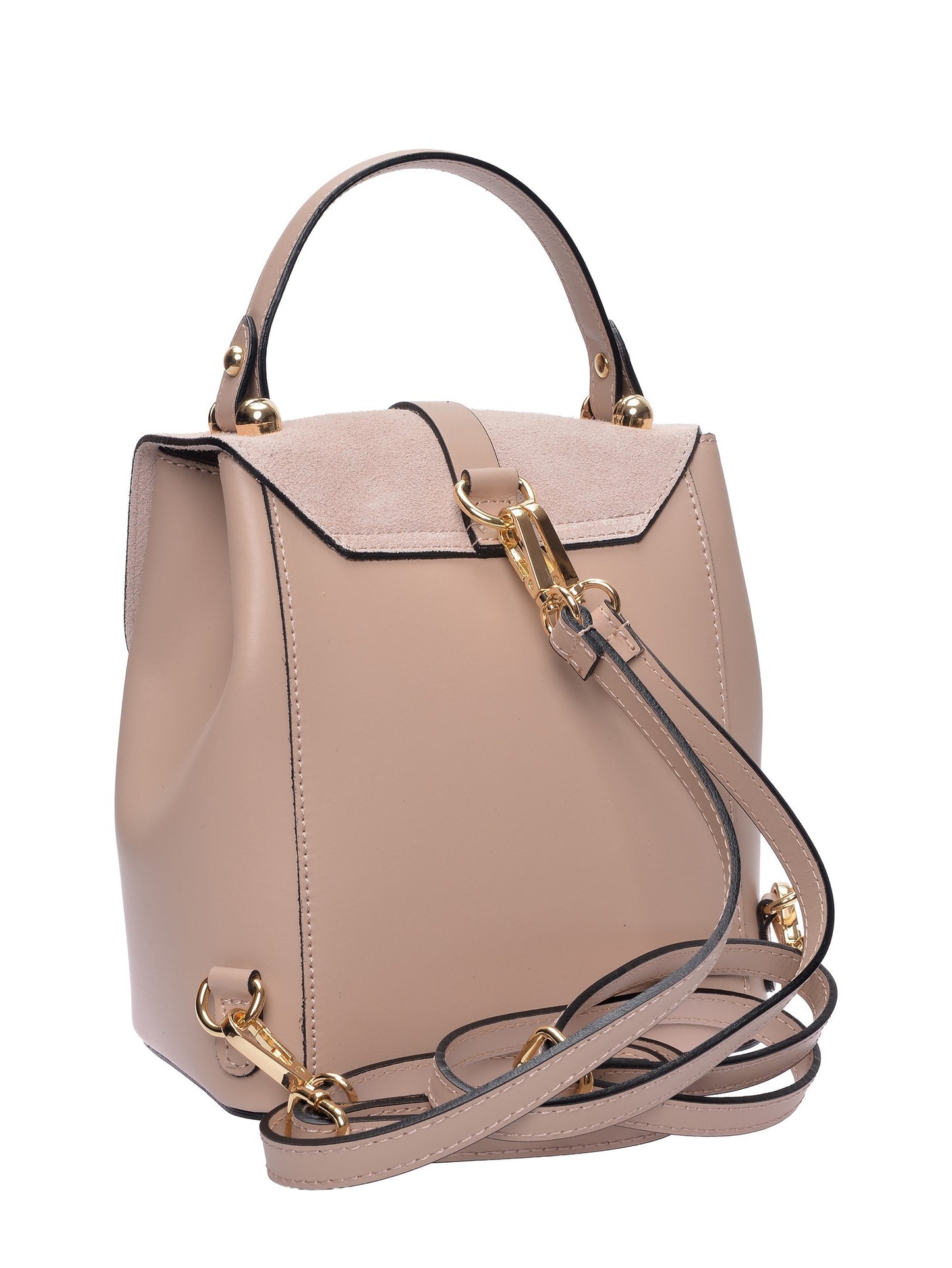 Roberta M Backpack RM 3162 – Rucksack aus echtem Leder, Hergestellt in Italien