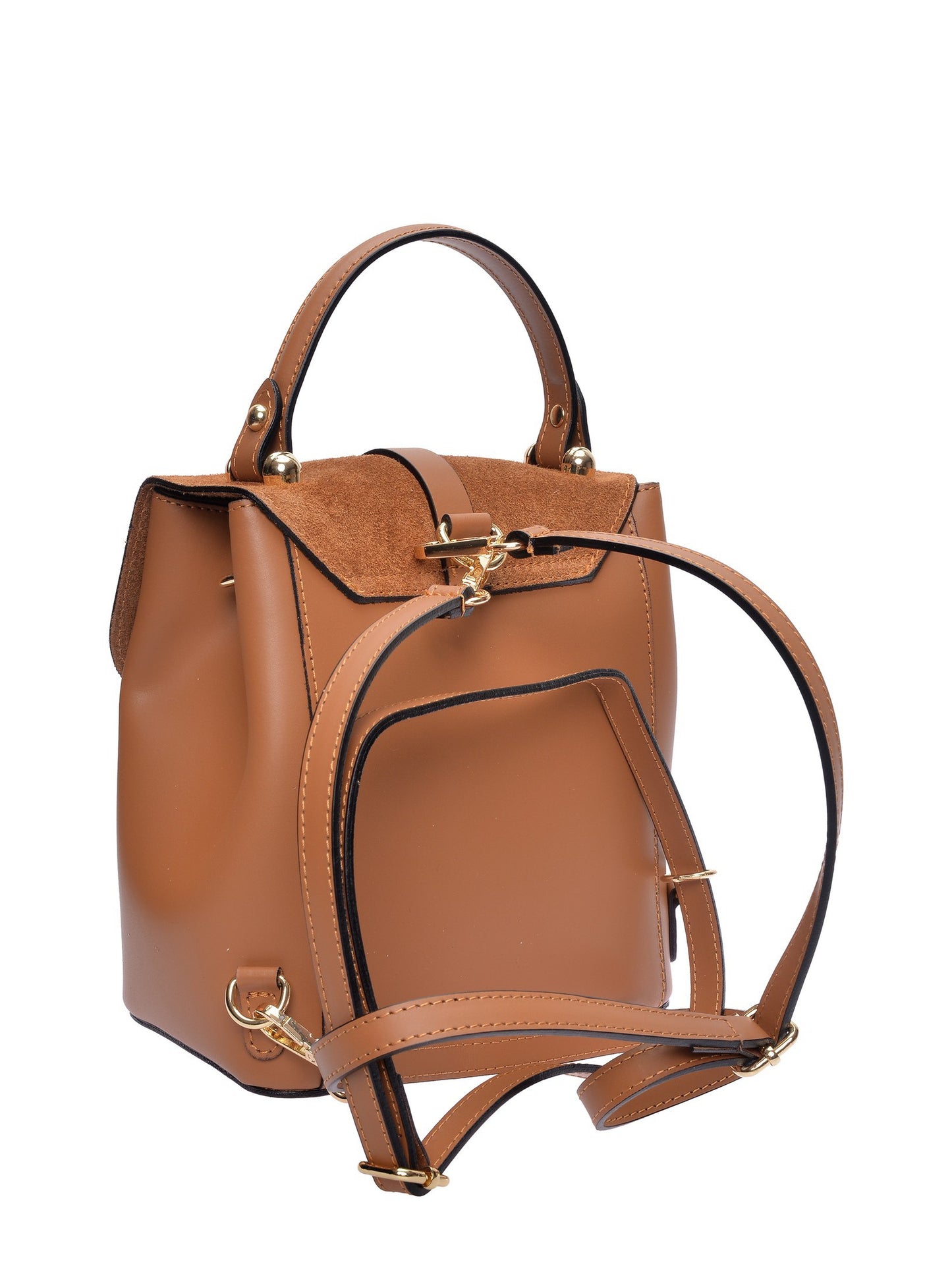 Roberta M Backpack RM 3162 – Rucksack aus echtem Leder, Hergestellt in Italien