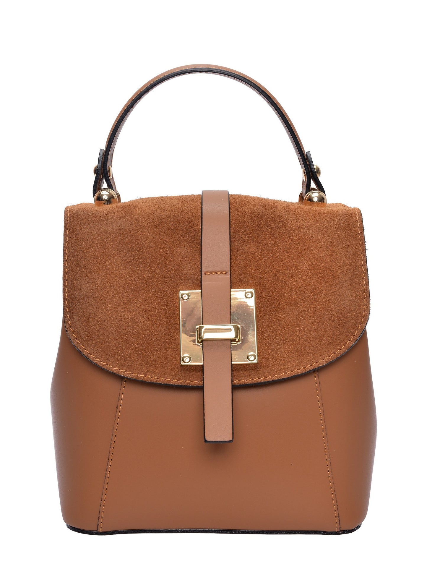 Roberta M Backpack RM 3162 – Rucksack aus echtem Leder, Hergestellt in Italien