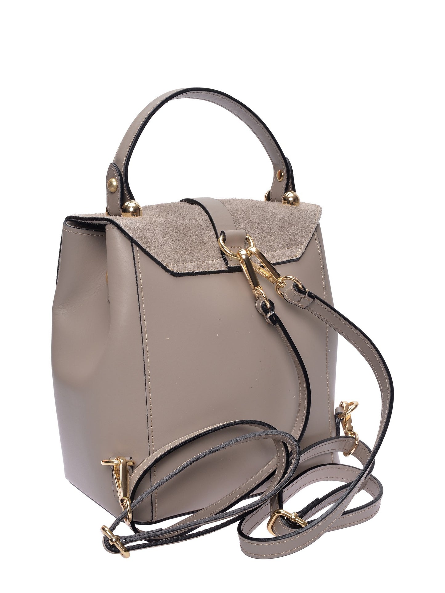 Roberta M Backpack RM 3162 – Rucksack aus echtem Leder, Hergestellt in Italien
