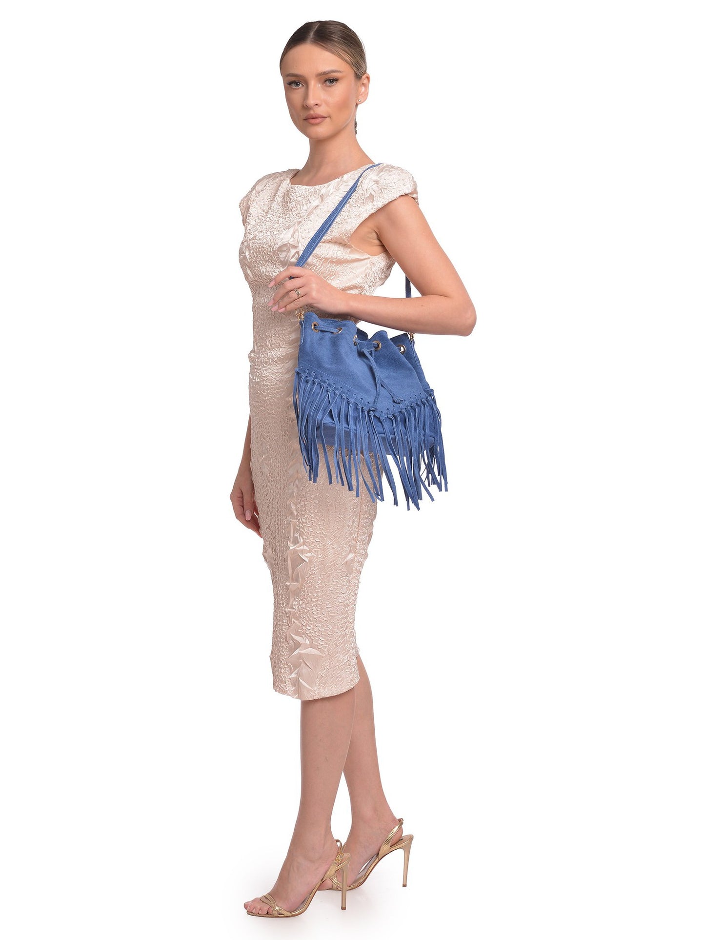 Roberta M Shoulder Bag RM SBV 3 – Handtasche aus echtem Leder, Hergestellt in Italien