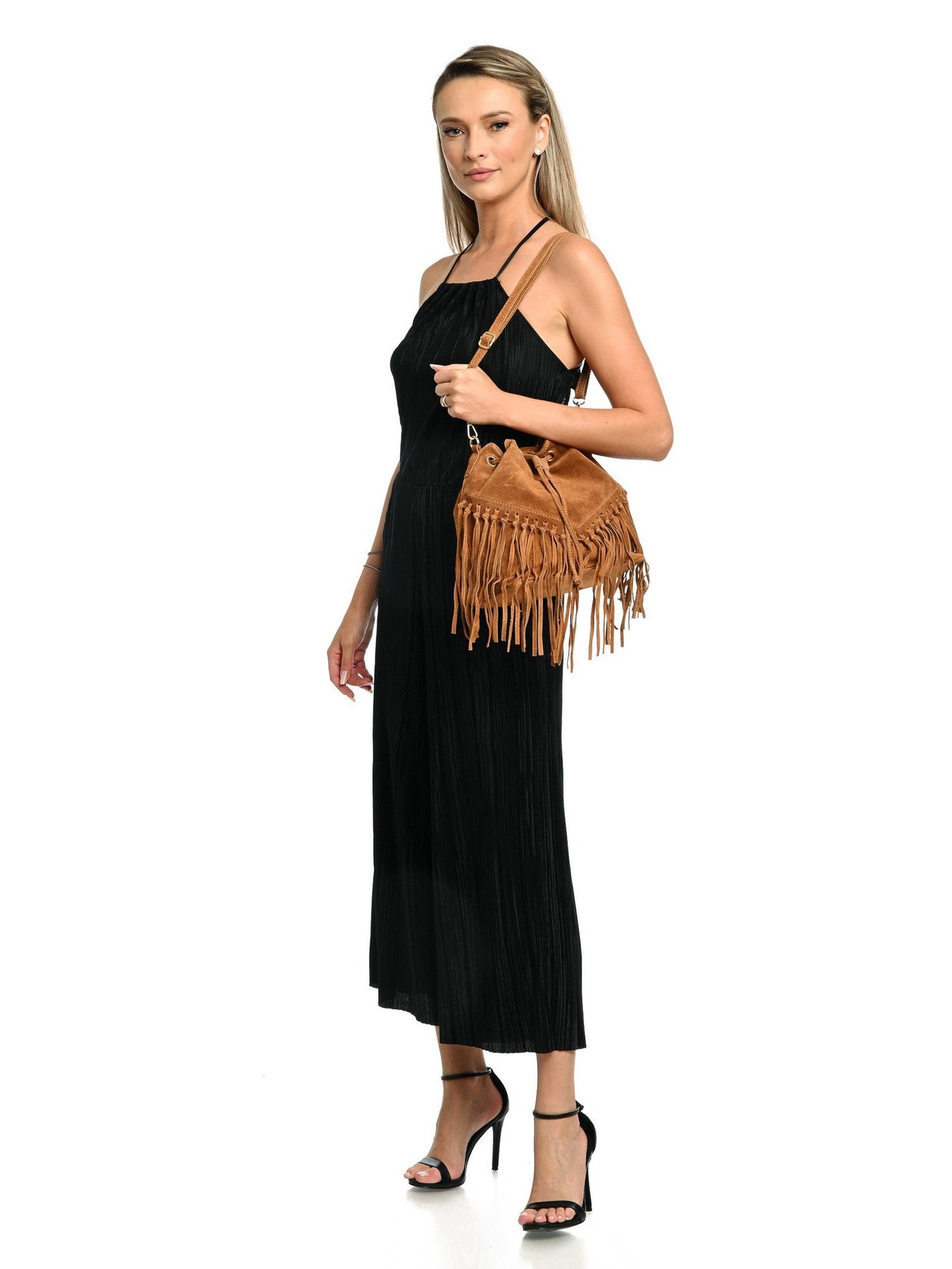 Roberta M Shoulder Bag RM SBV 3 – Handtasche aus echtem Leder, Hergestellt in Italien