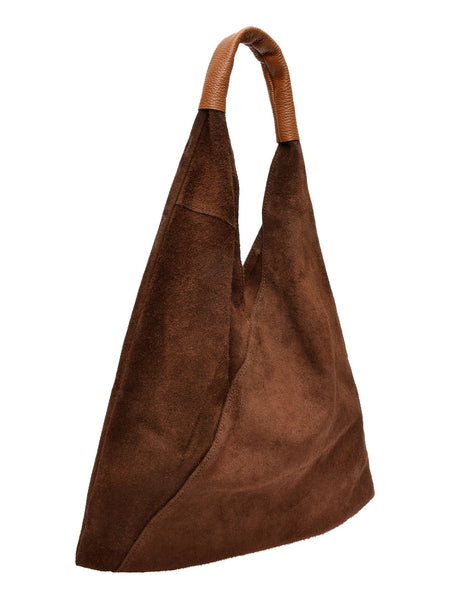 Hobo Bag aus echtem Wildleder – Marrone – Hergestellt in Italien