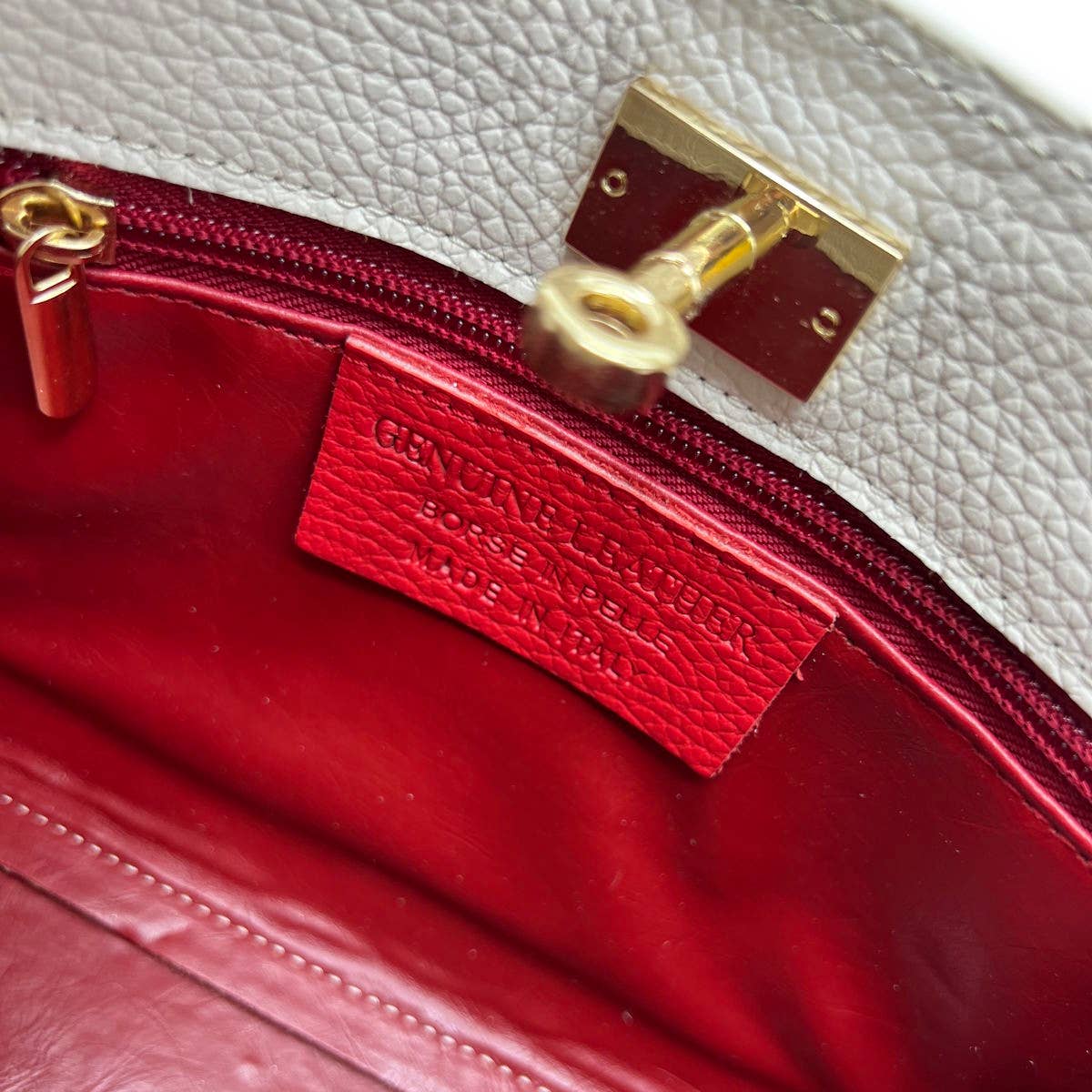 Kleine Lederschultertasche Made in Italy – Art. 112607 | Beige