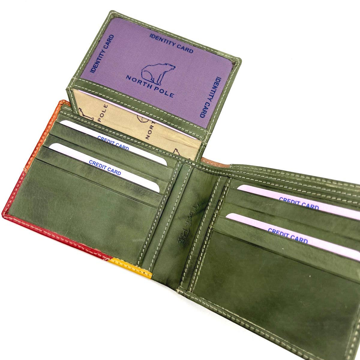Herren Geldbörse aus echtem Leder mit Ausweisfach, Vintage-Effekt, Art. 21NP105