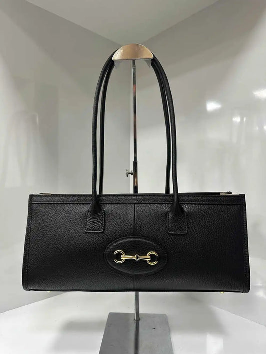 Borse Cucci aus echtem Dollaro-Leder Nero, Hergestellt in Italien