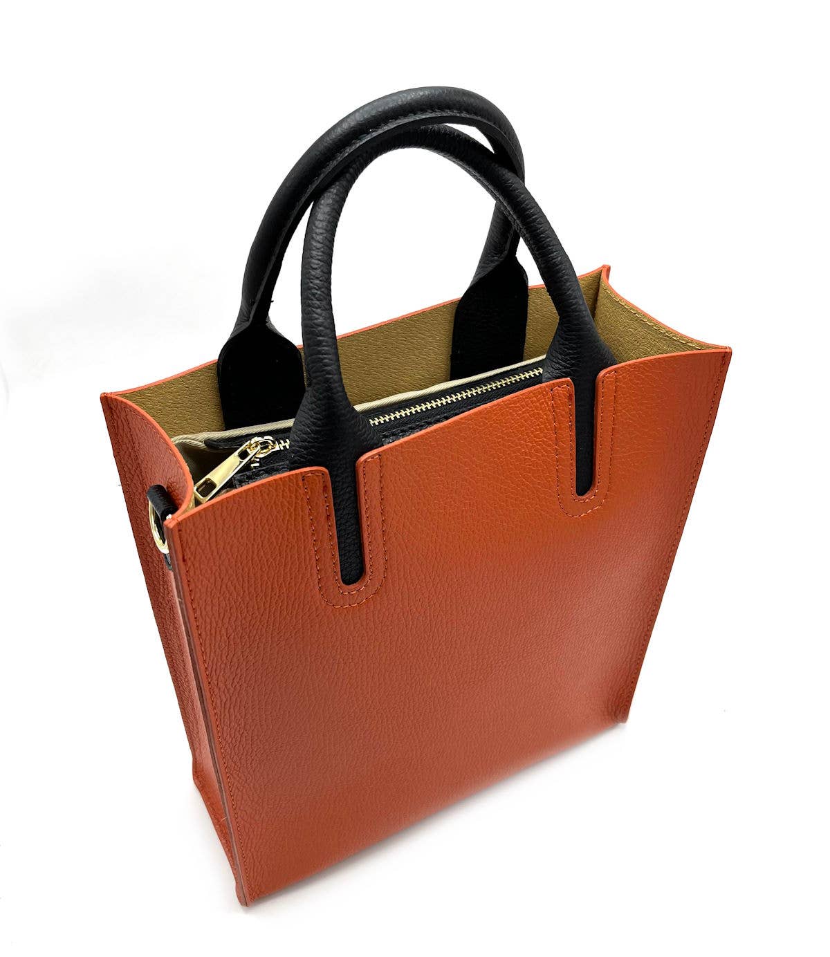 Ledertasche Damen mit Schulterriemen Made in Italy – Art. 112445 | Orange