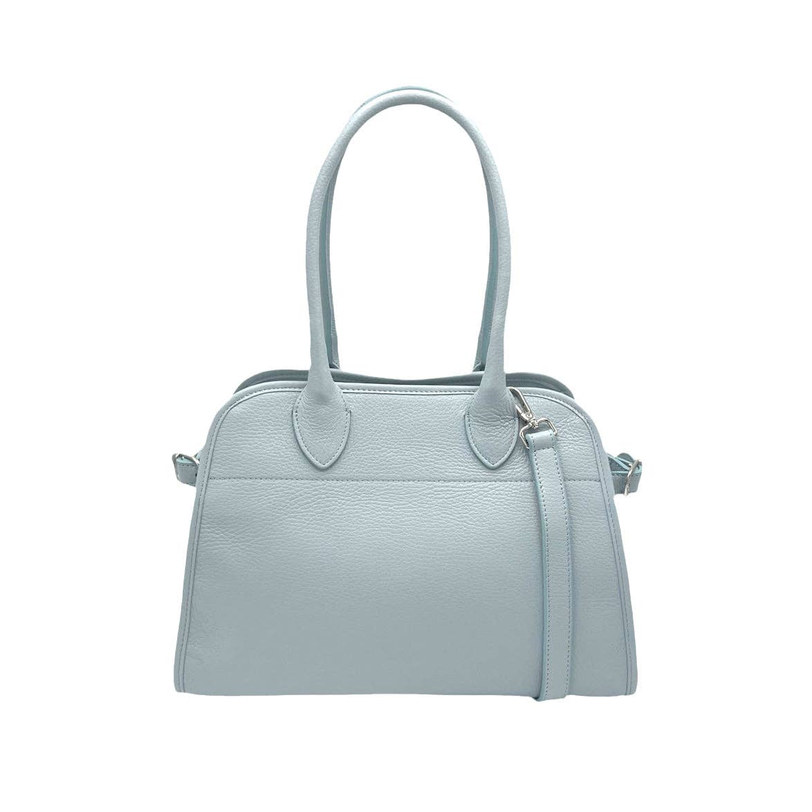 Lederschultertasche Mittelgroß Made in Italy – Art. 112508 | Hellblau