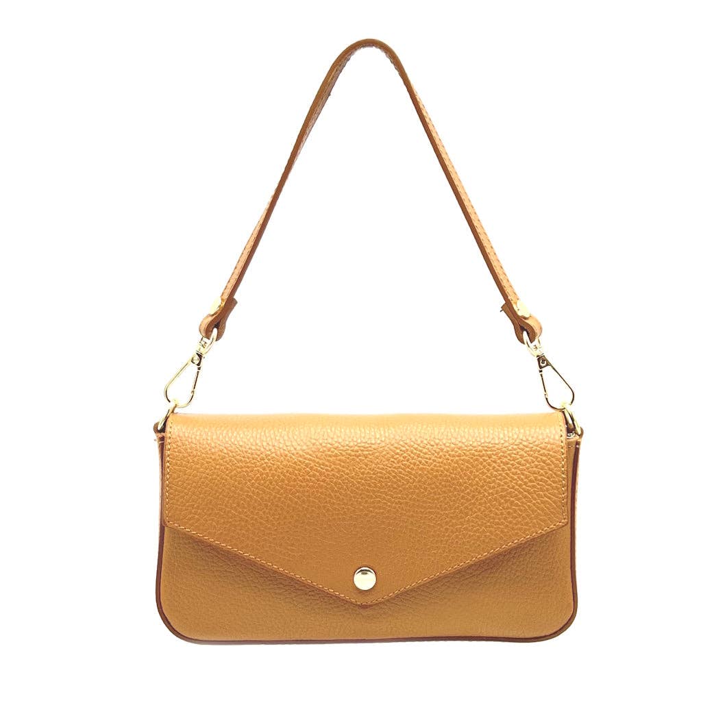 Kleine Umhängetasche aus echtem Leder mit Kette, Hergestellt in Italien, Art. 112489FA