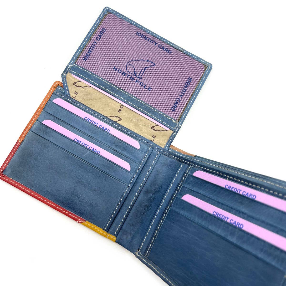 Herren Geldbörse aus echtem Leder mit Ausweisfach, Vintage-Effekt, Art. 21NP105