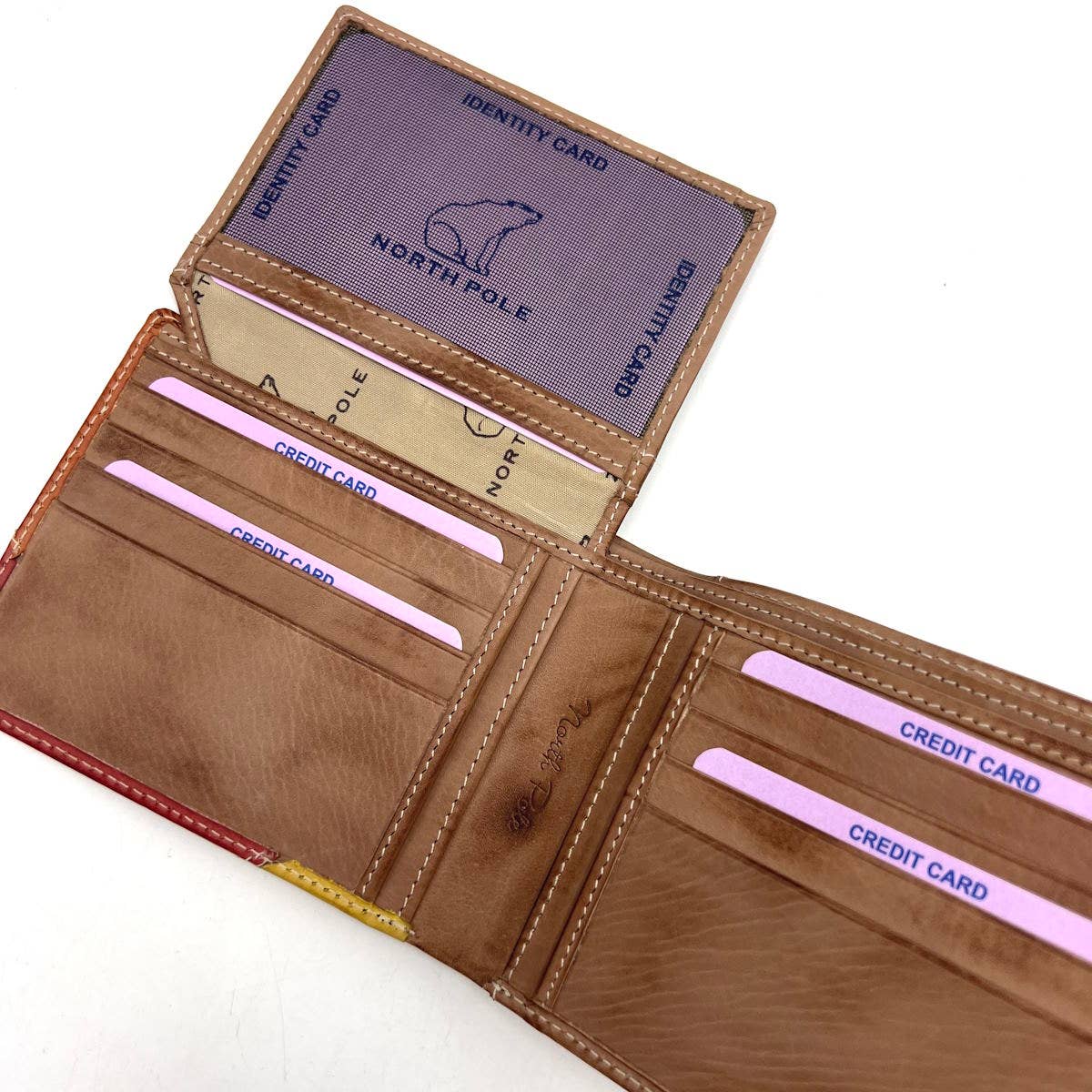 Herren Geldbörse aus echtem Leder mit Ausweisfach, Vintage-Effekt, Art. 21NP105