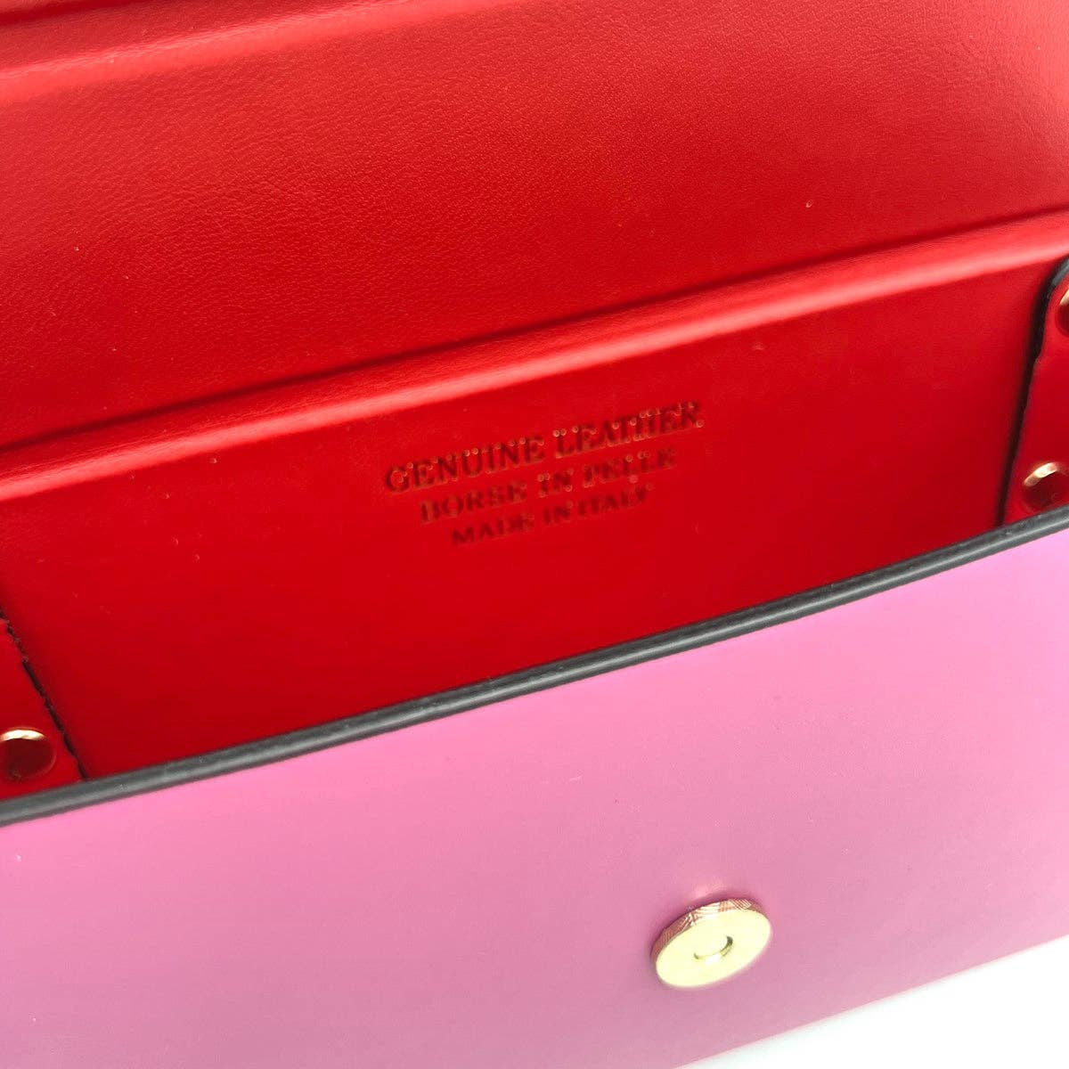 Mini-Clutch aus echtem Leder mit Kette, Hergestellt in Italien, Art. 112590