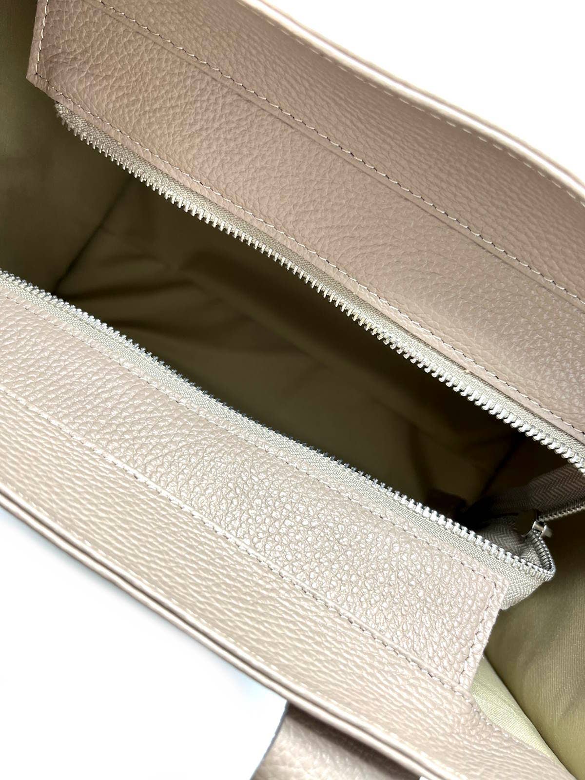 Große Ledertasche Damen Made in Italy – Art. 112428 | Taupe