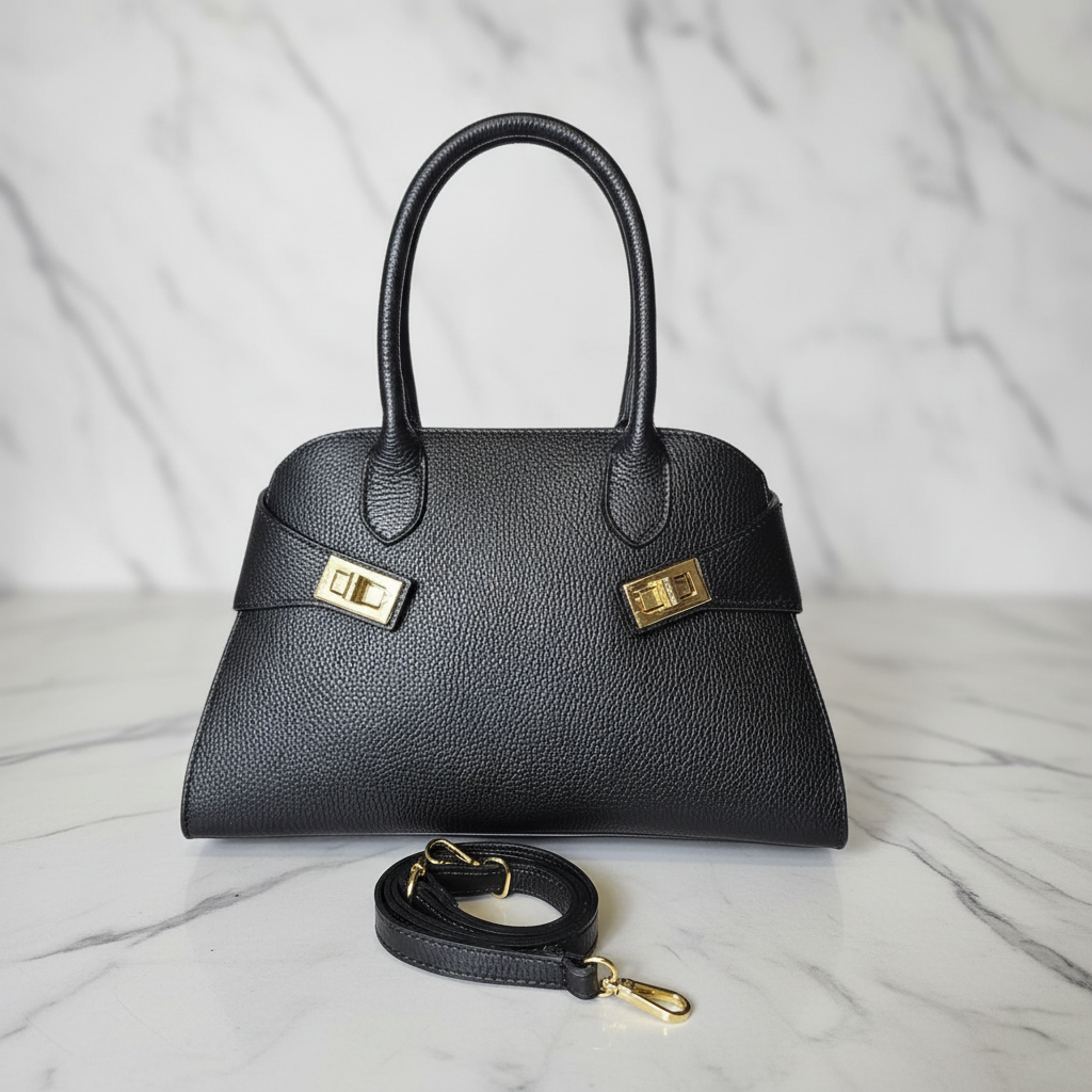Borsa Serena Dollaro-Leder Schwarz - Vorderseite