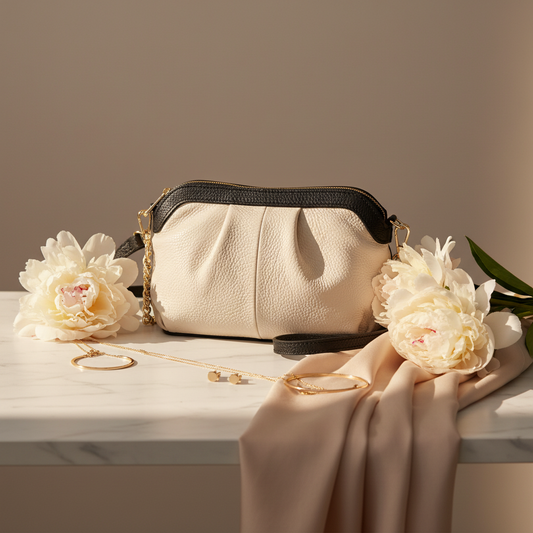 Kleine Kettentasche Beige – Made in Italy